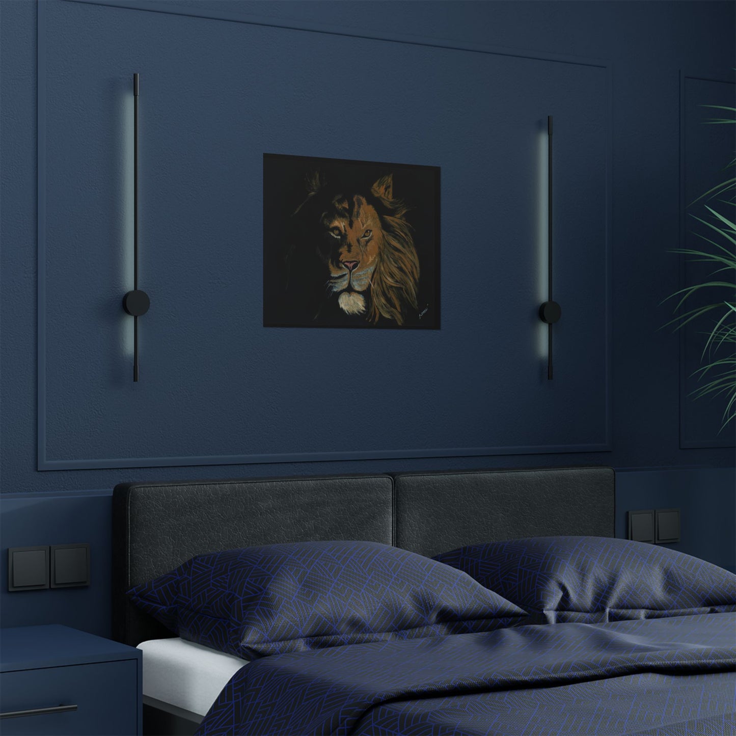 Majestic Lion Satin Poster - 300gsm Art Print for Home Decor