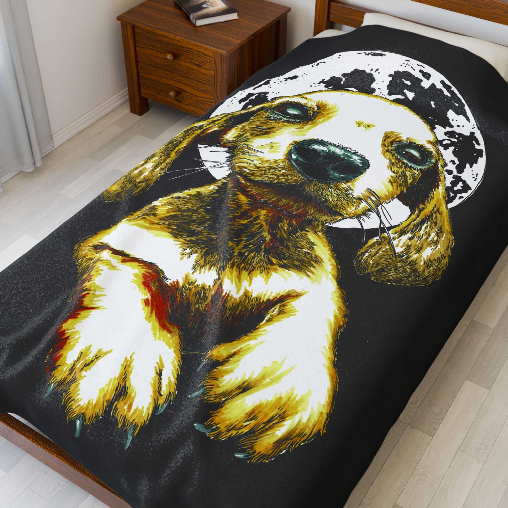 Adorable Dog Cozy Velveteen Plush Blanket, For Pet Lovers