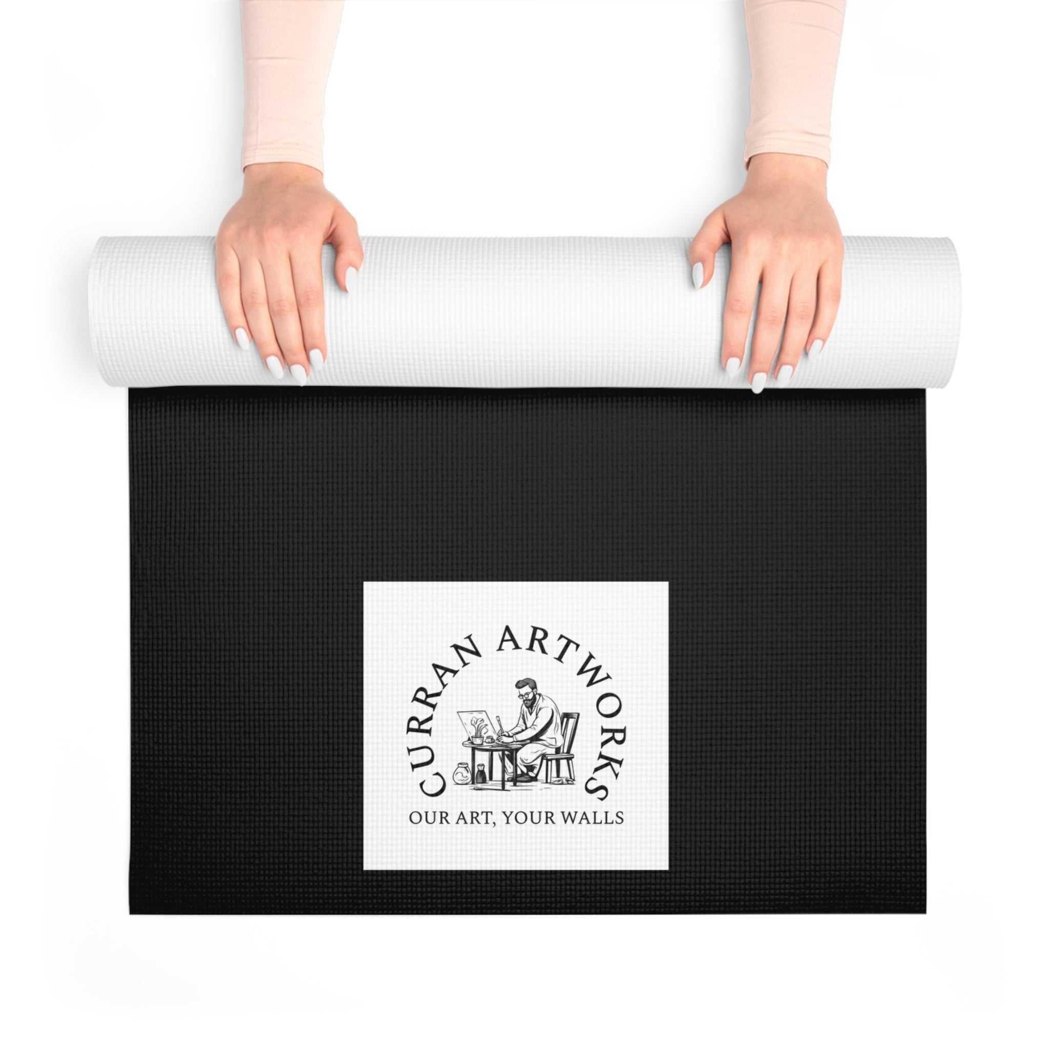 Baby Elephant Yoga Mat - Hand Drawn Baby Elephant Wall Art
