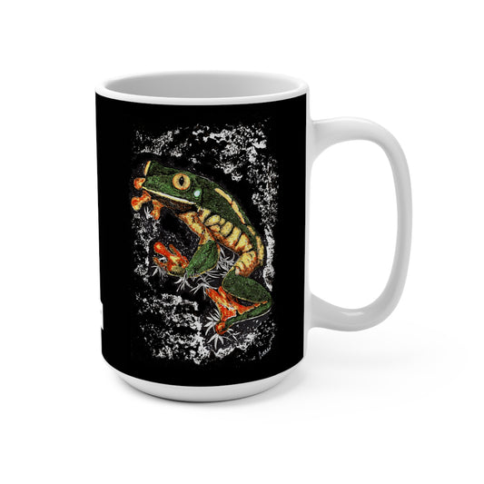 Vibrant Frog Art 15oz Mug - Perfect for Nature Lovers and Coffee Enthusiasts