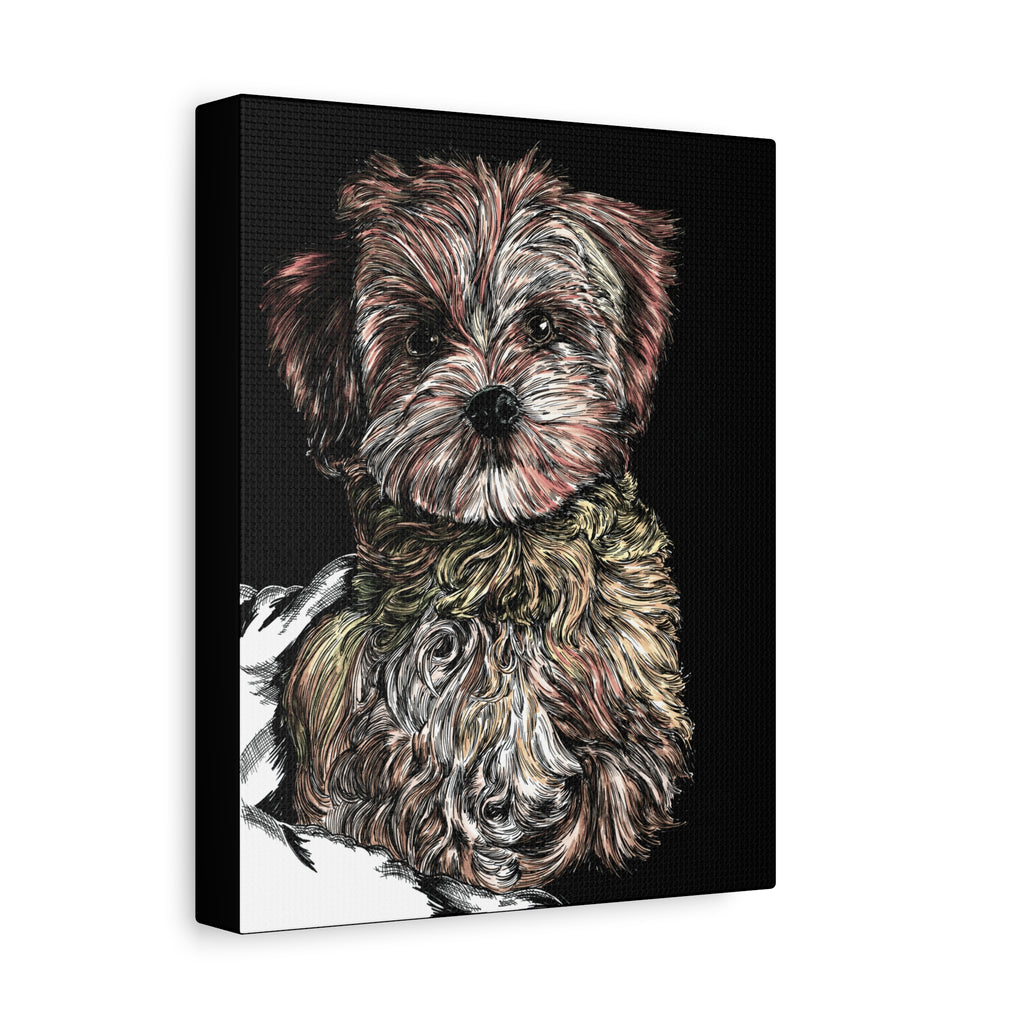 Hand Drawn Dog Portrait Canvas