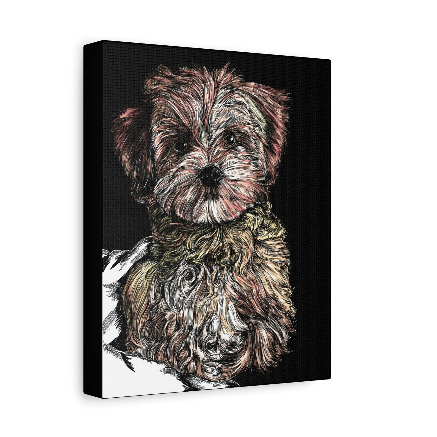 Hand Drawn Dog Portrait Canvas