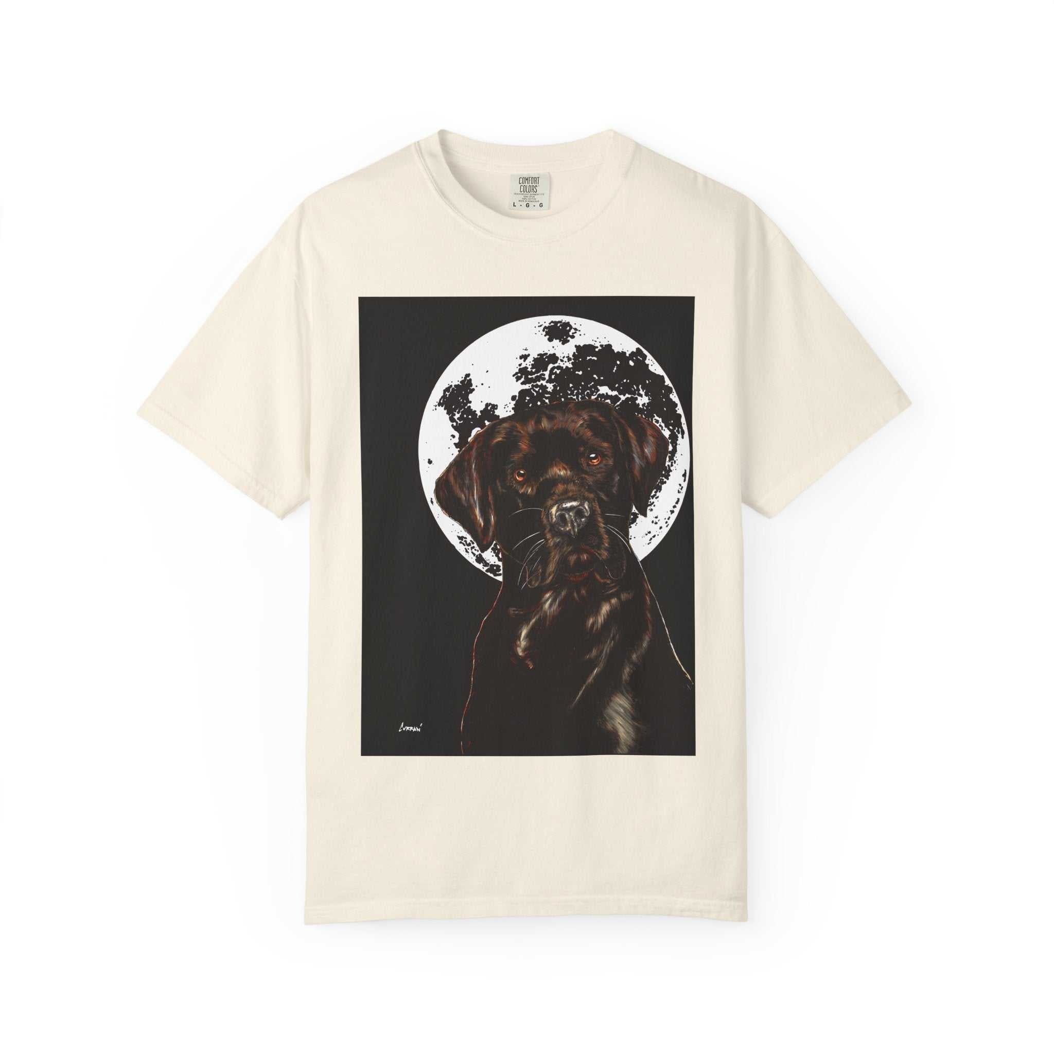 Moonlit Chocolate Lab Unisex Garment-Dyed T-Shirt