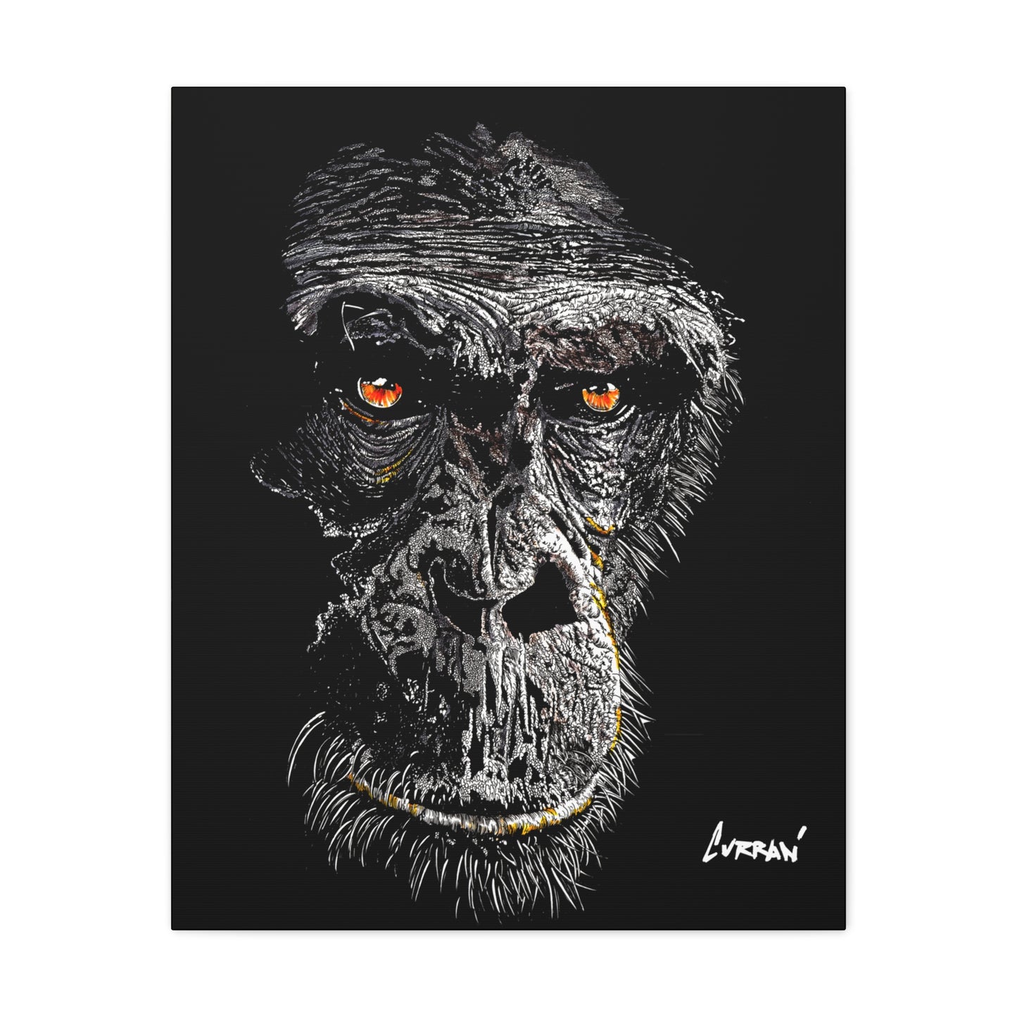 Gorilla 2 Wall Art, Gorilla Print, Hand-Drawn Gorilla,