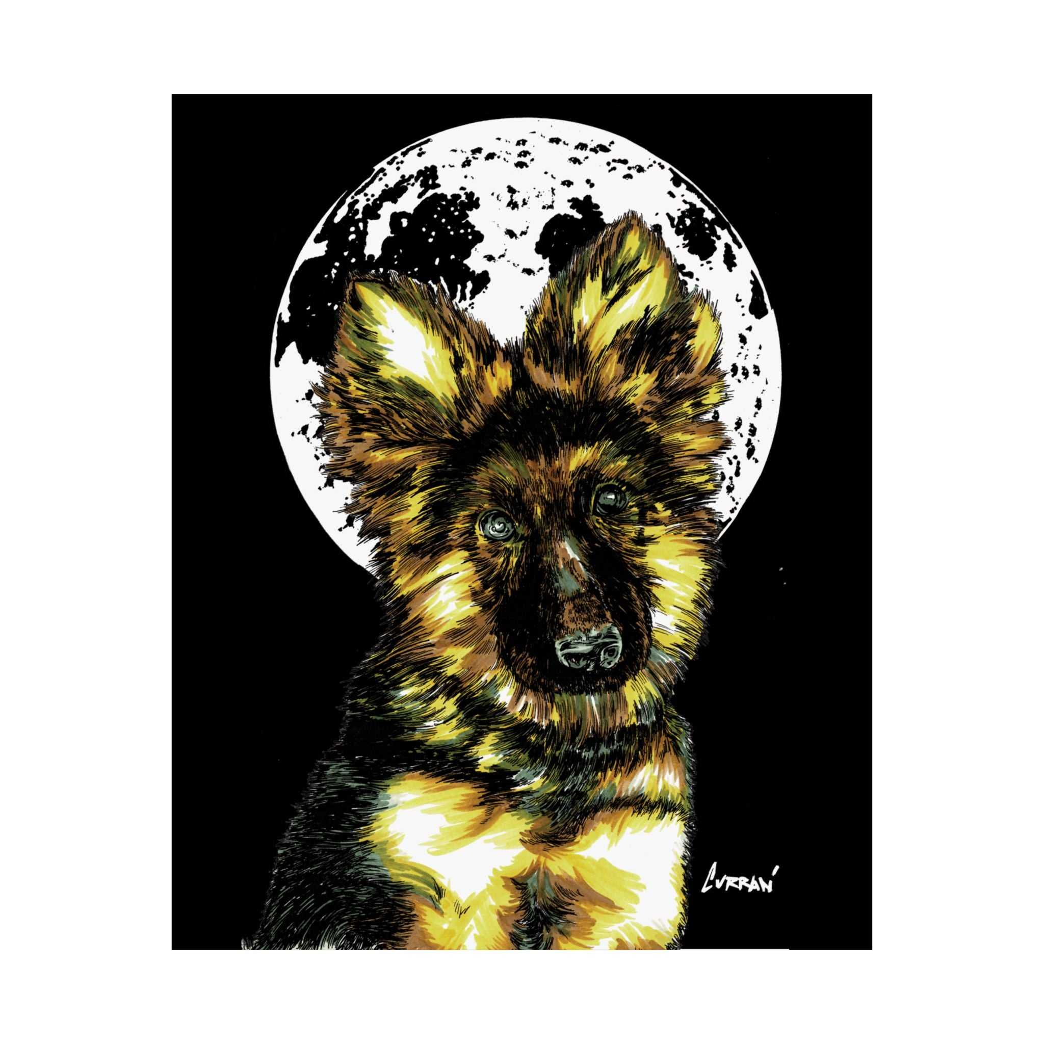 German Shepherd Satin Poster | 300gsm Art Print for Dog Lovers