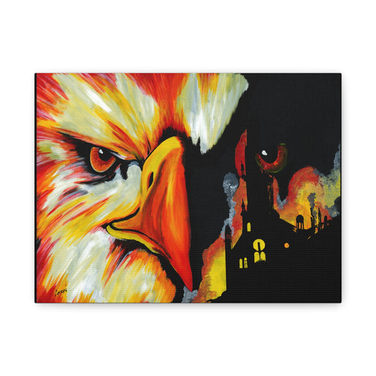 Phoenix Canvas Print, Print of my Original hand painted art printed on stretched canvas of a Phoenix