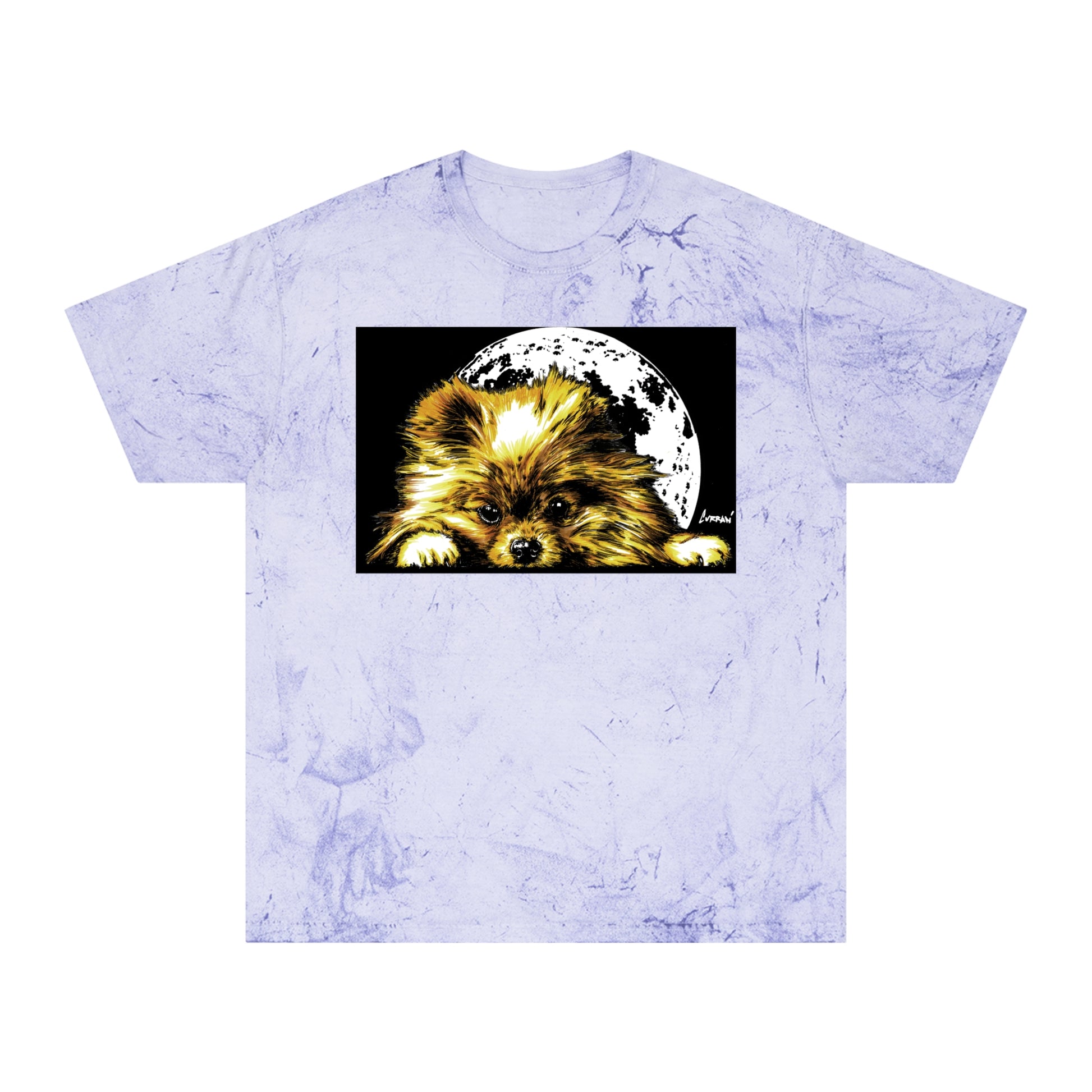 Color Blast T-Shirt with Dog Design - Unisex Moonlit Pet Tee