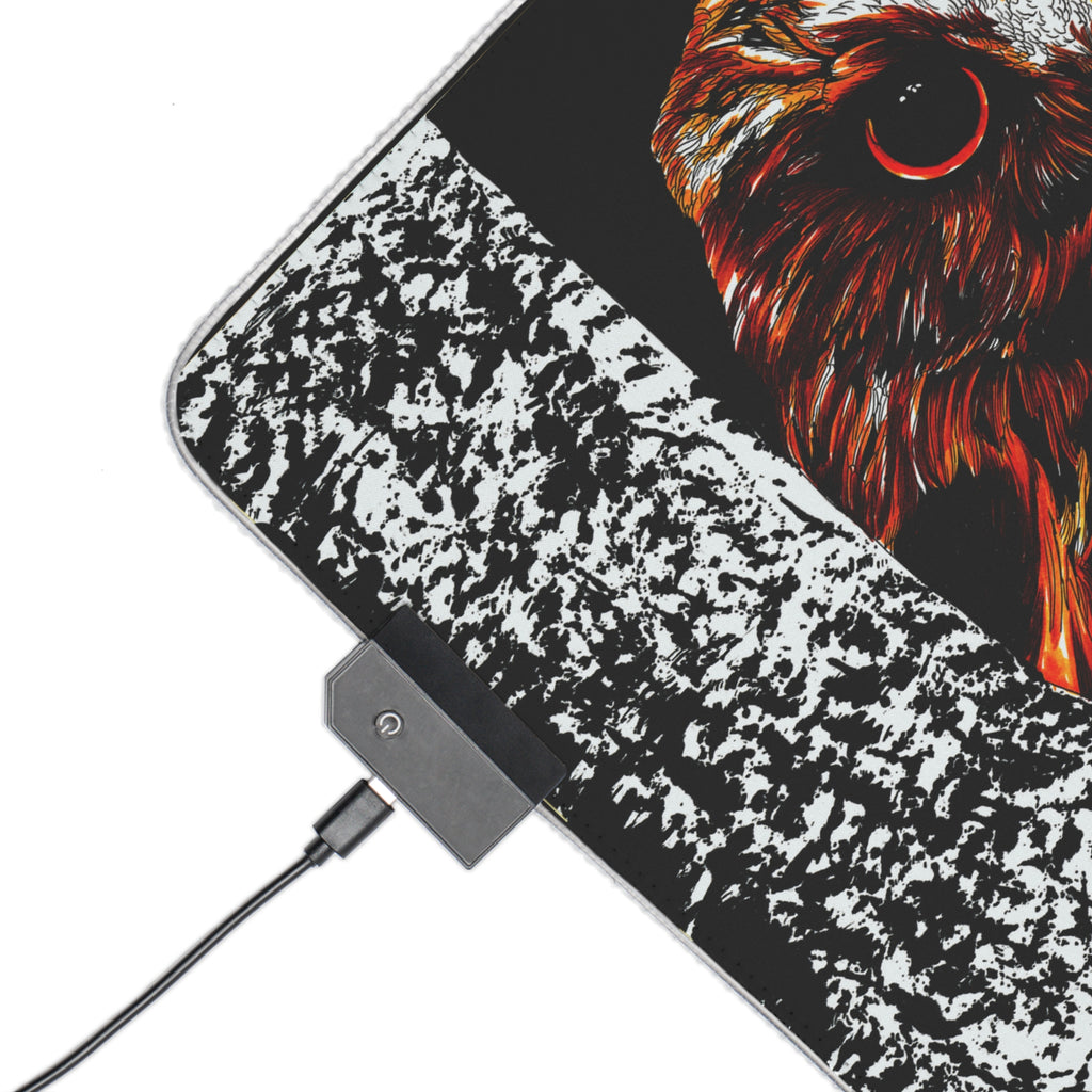 LED Owl Gaming Mouse Pad - Illuminated Design with Owl