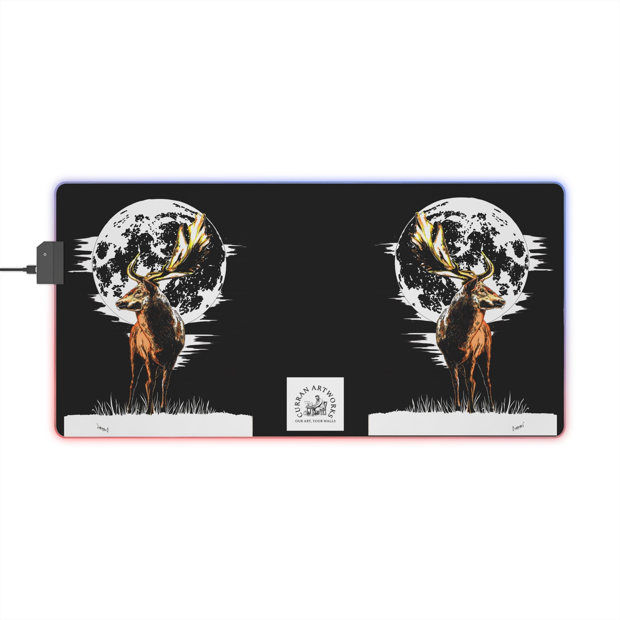 LED Gaming Mouse Pad with Majestic Moose Design