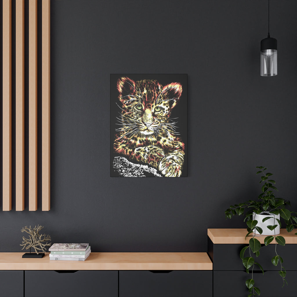 Leopard Cub Wall Art Print of the Original, hand drawn
