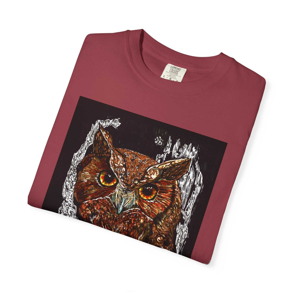 Artistic Owl Unisex Garment-Dyed T-Shirt