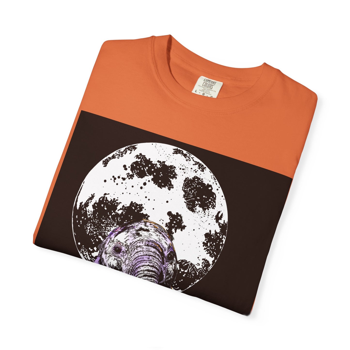 Moonlit Baby Elephant Unisex T-shirt | Eco-Friendly Garment-Dyed Tee