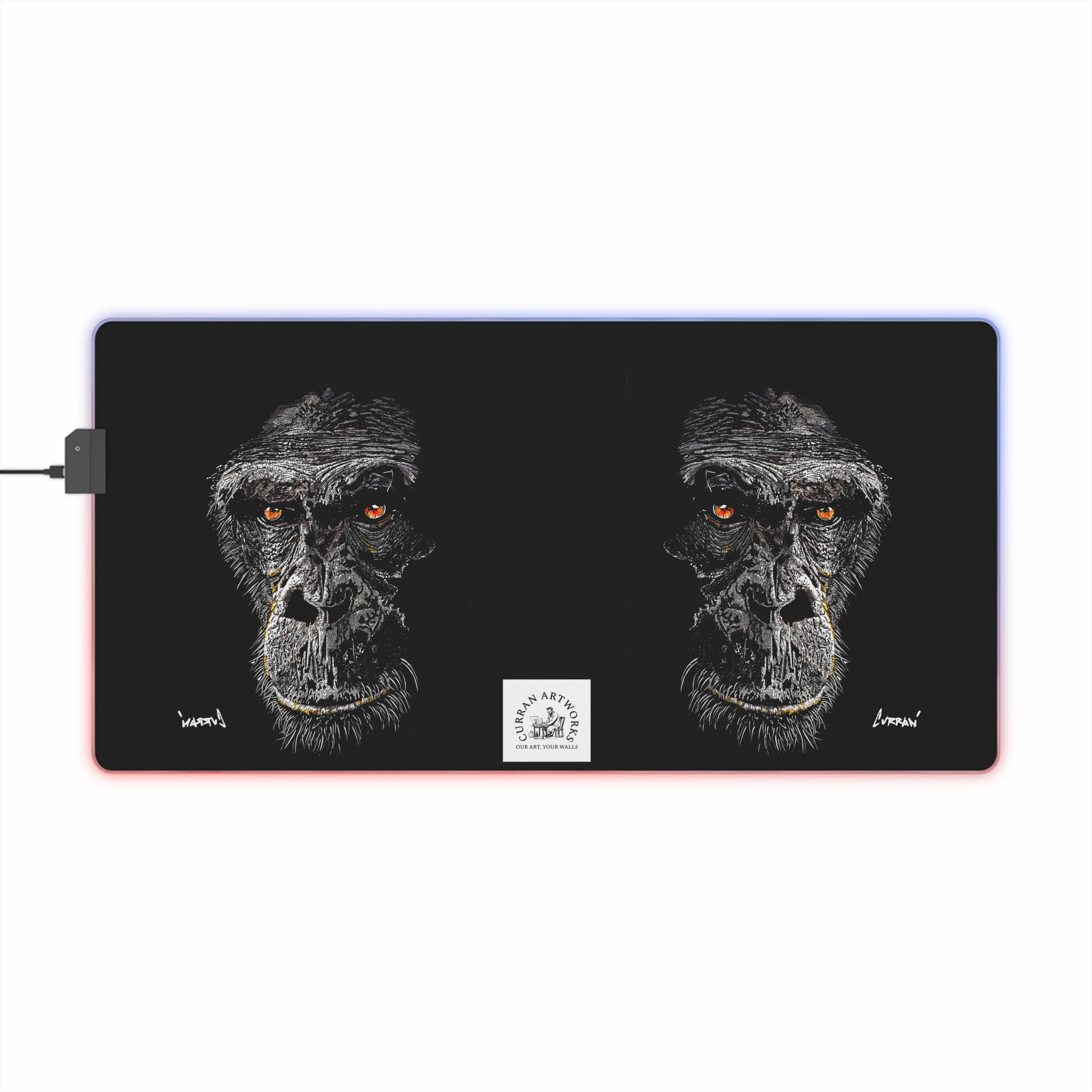 Gorilla Illuminated Monkey Design Gaming Mouse Pad