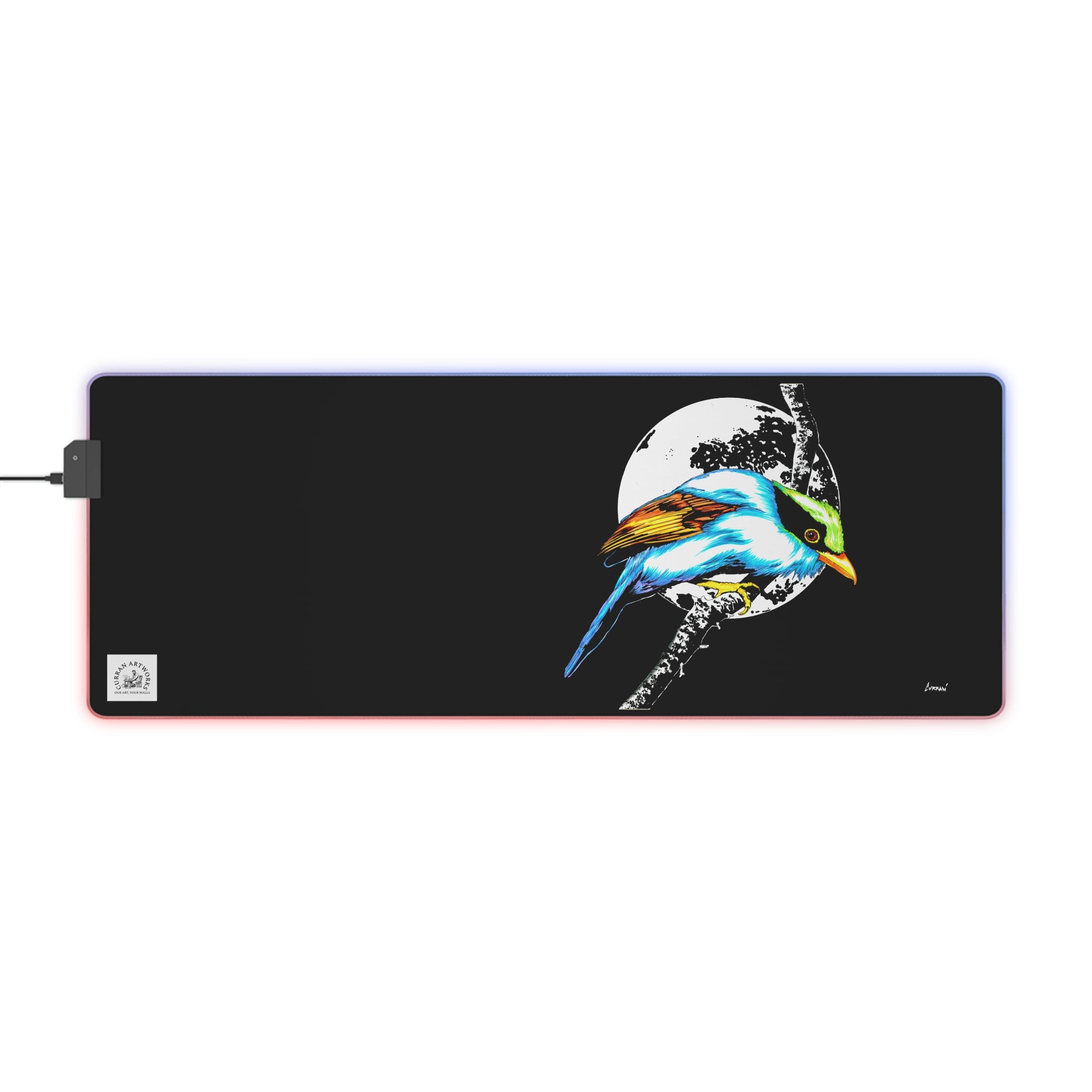 LED Gaming Mouse Pad with Vibrant Bird Design - Perfect Gift