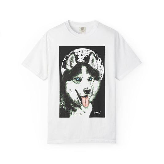 Siberian Husky Unisex Garment-Dyed T-Shirt – Original Hand-Drawn Art
