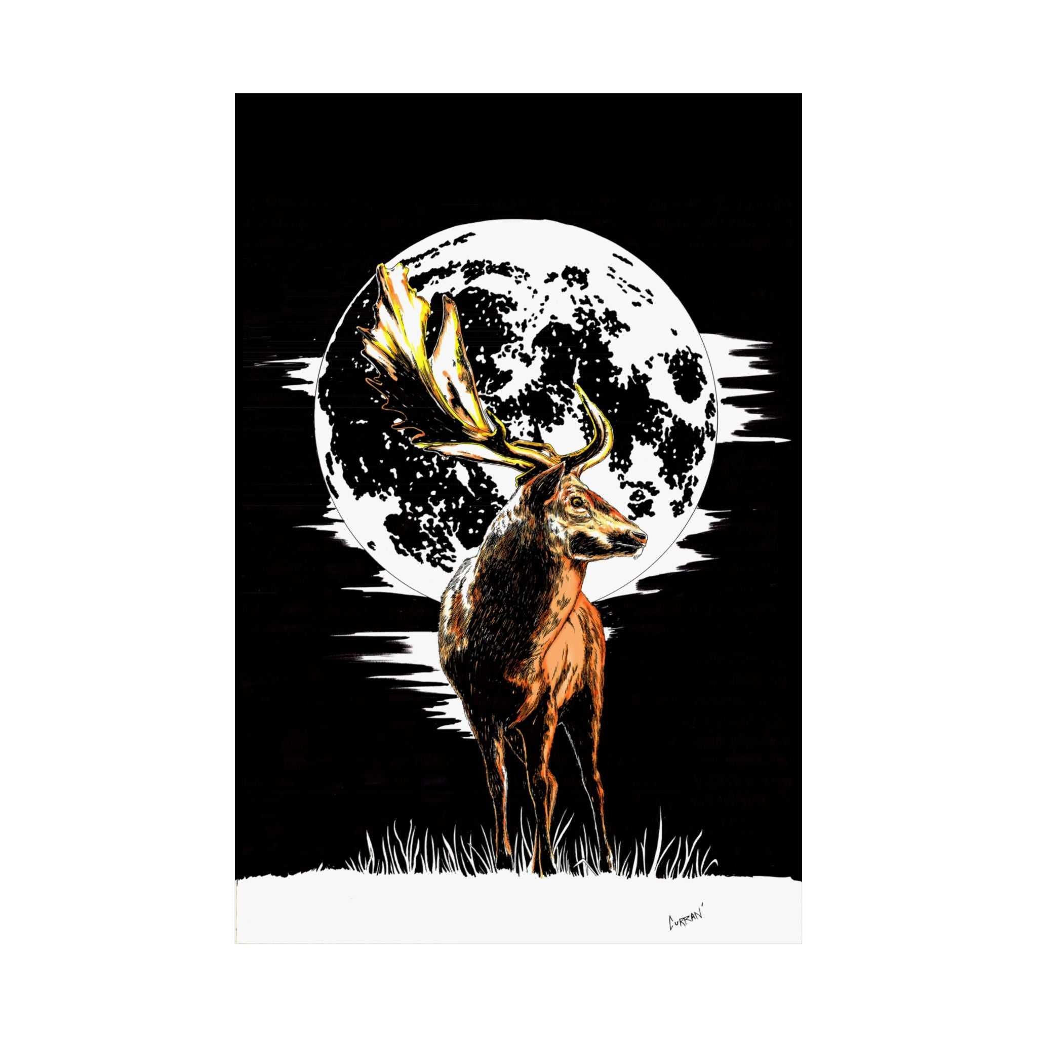 Deer Satin Poster - 300gsm Art Print for Nature Lovers