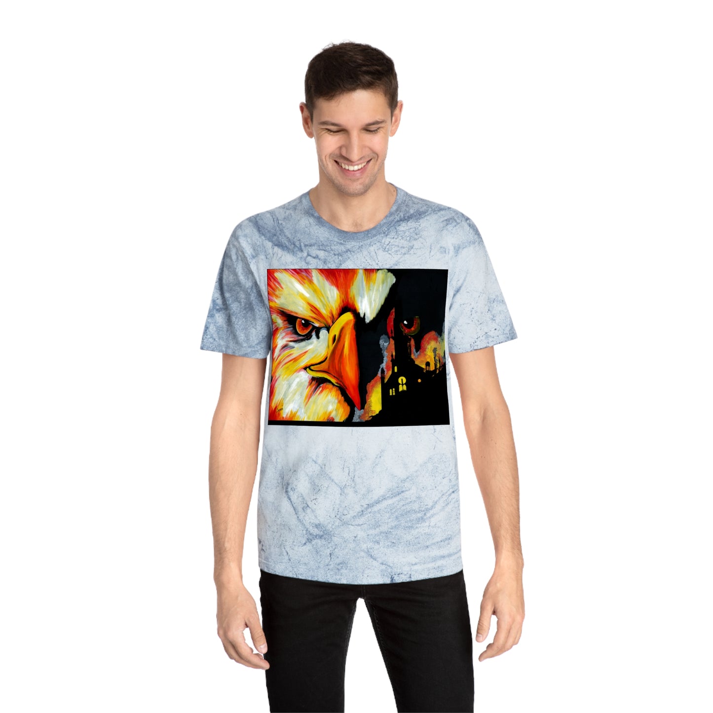 Phoenix Rising Color Blast T Shirt Original Hand Painted Art