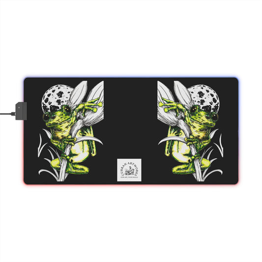 LED Frog Gaming Mouse Pad - Illuminated Desk Accessory for Gamers