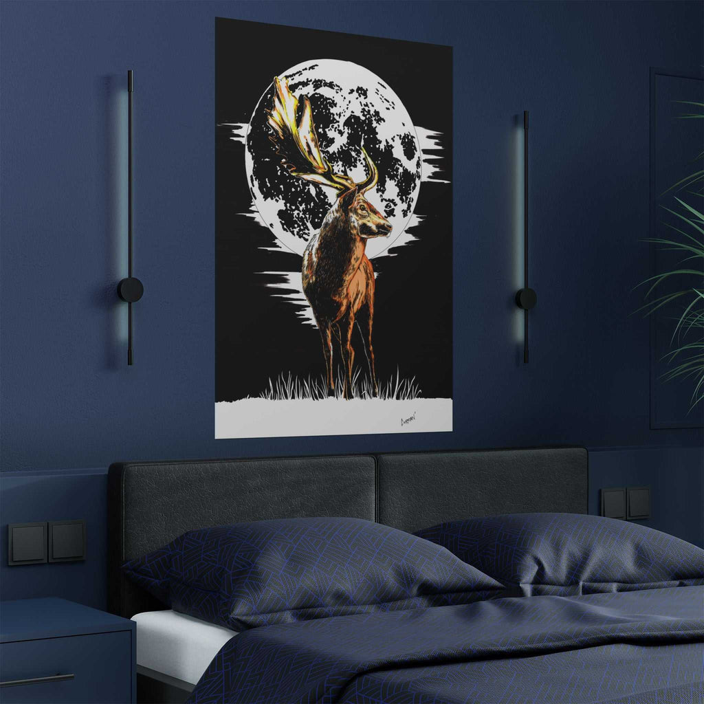 Deer Satin Poster - 300gsm Art Print for Nature Lovers