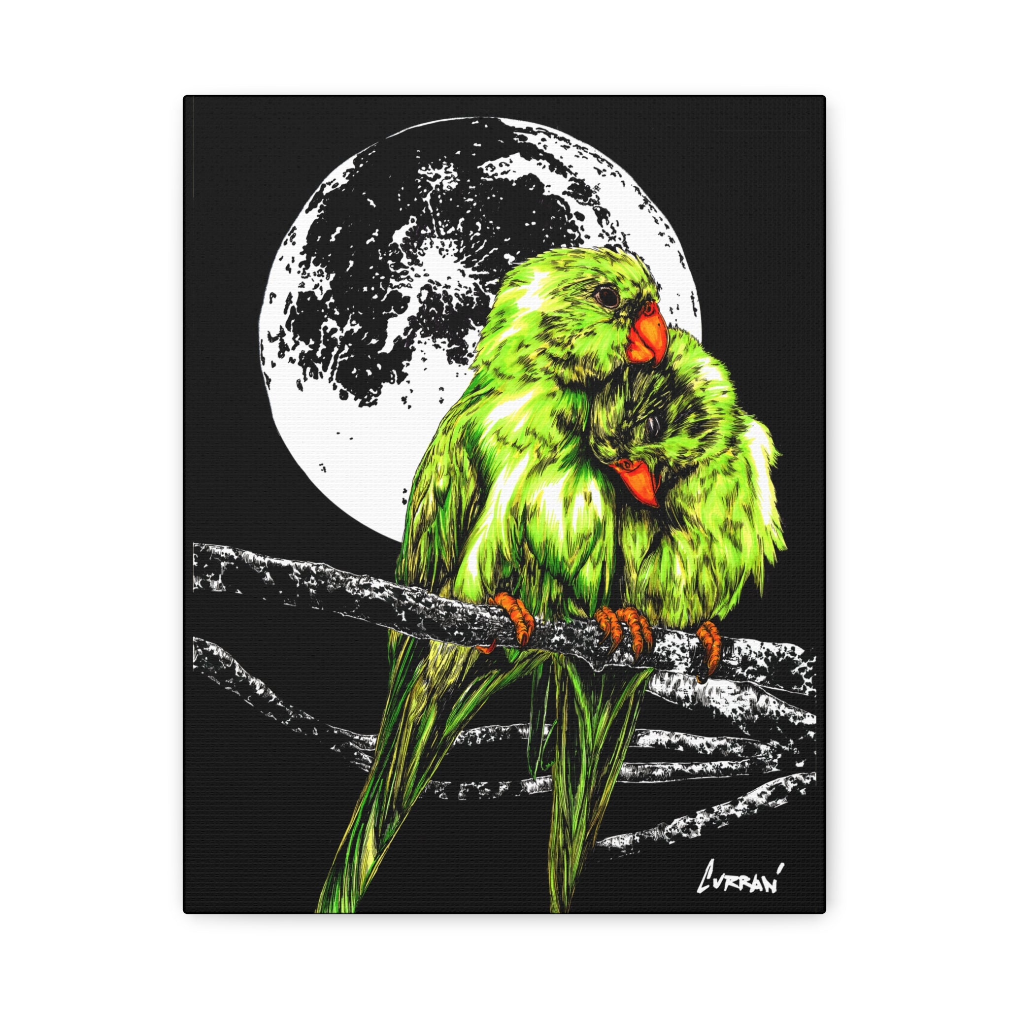 Lush Lovebirds Canvas Art Prints, Stretched Matte Wall Decor