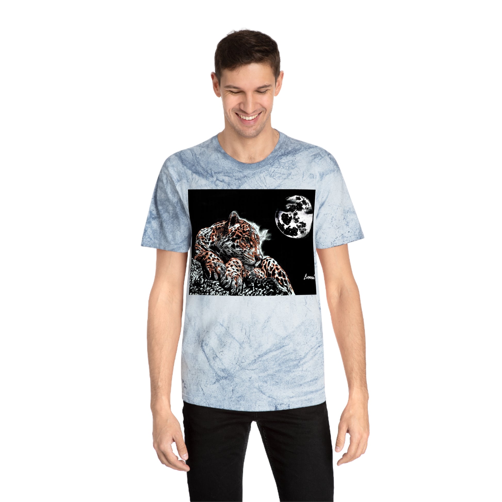 Leopard in the Moonlight T Shirt Original Hand Drawn Art