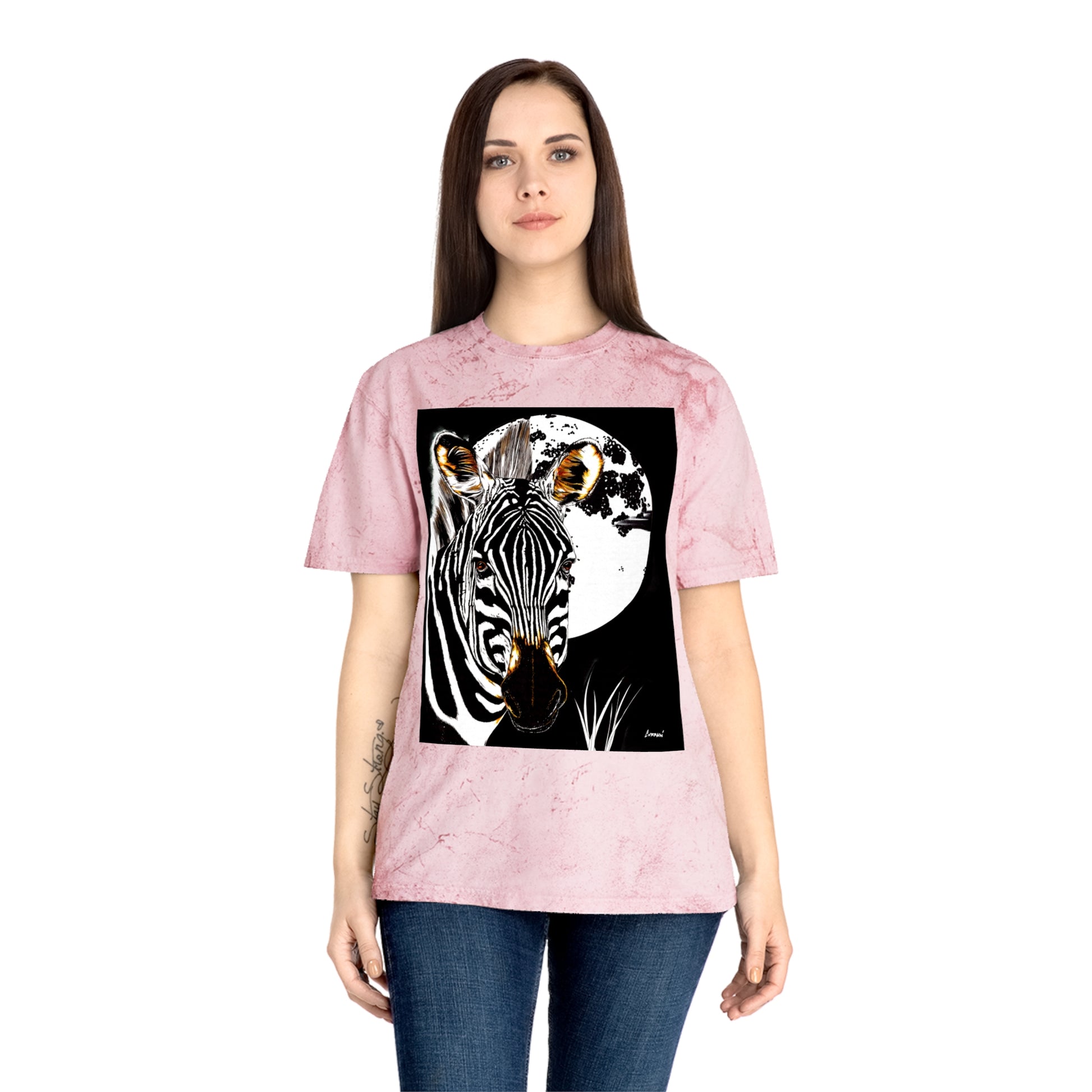 Color Blast Zebra Unisex T shirt