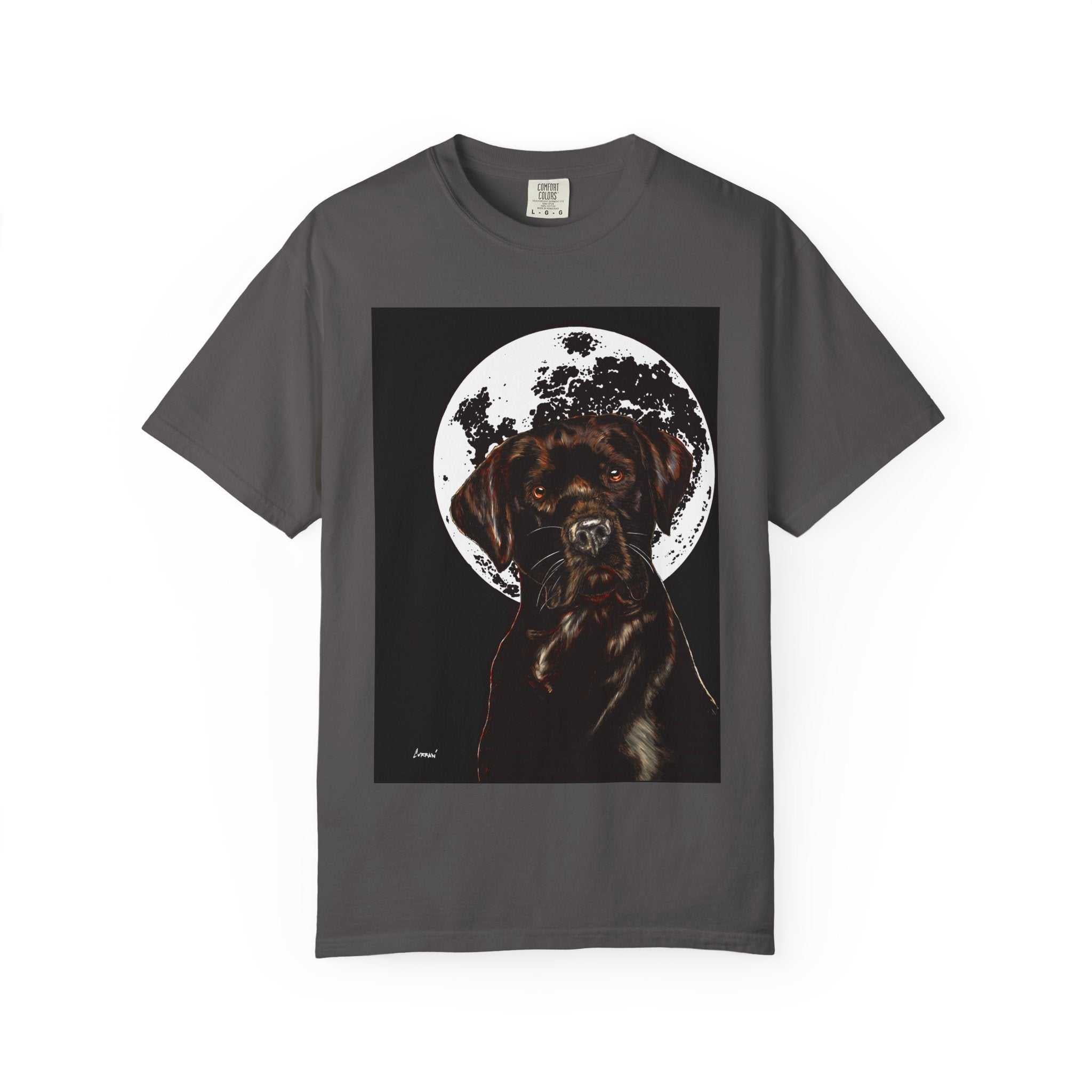 Moonlit Chocolate Lab Unisex Garment-Dyed T-Shirt