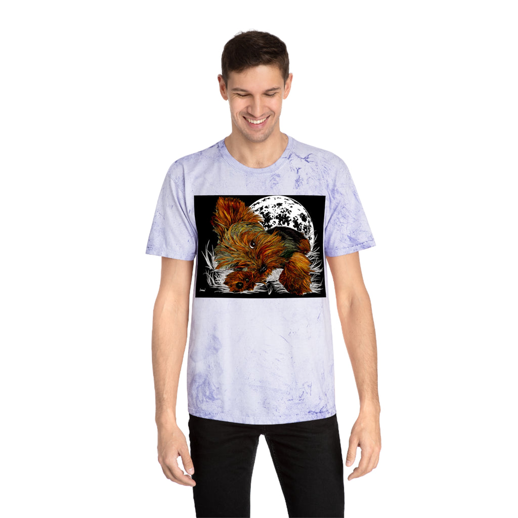 Colorful Puppy Moonlit Unisex T Shirt Perfect for Dog Lovers