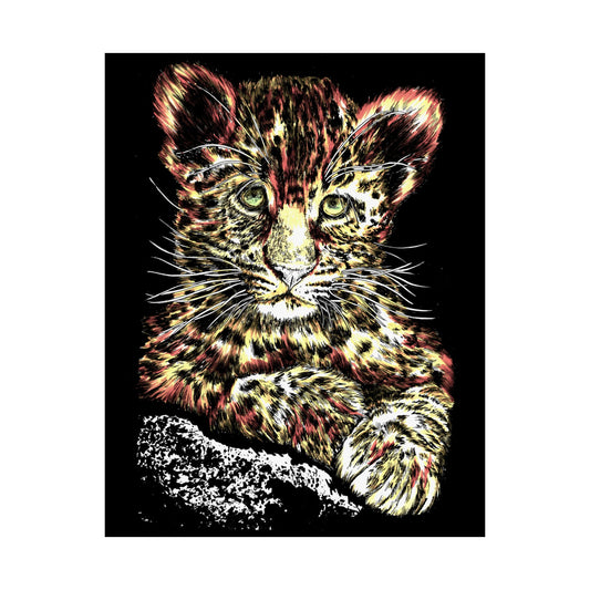 Leopard Cub Satin Poster - Vibrant Art Print for Animal Lovers