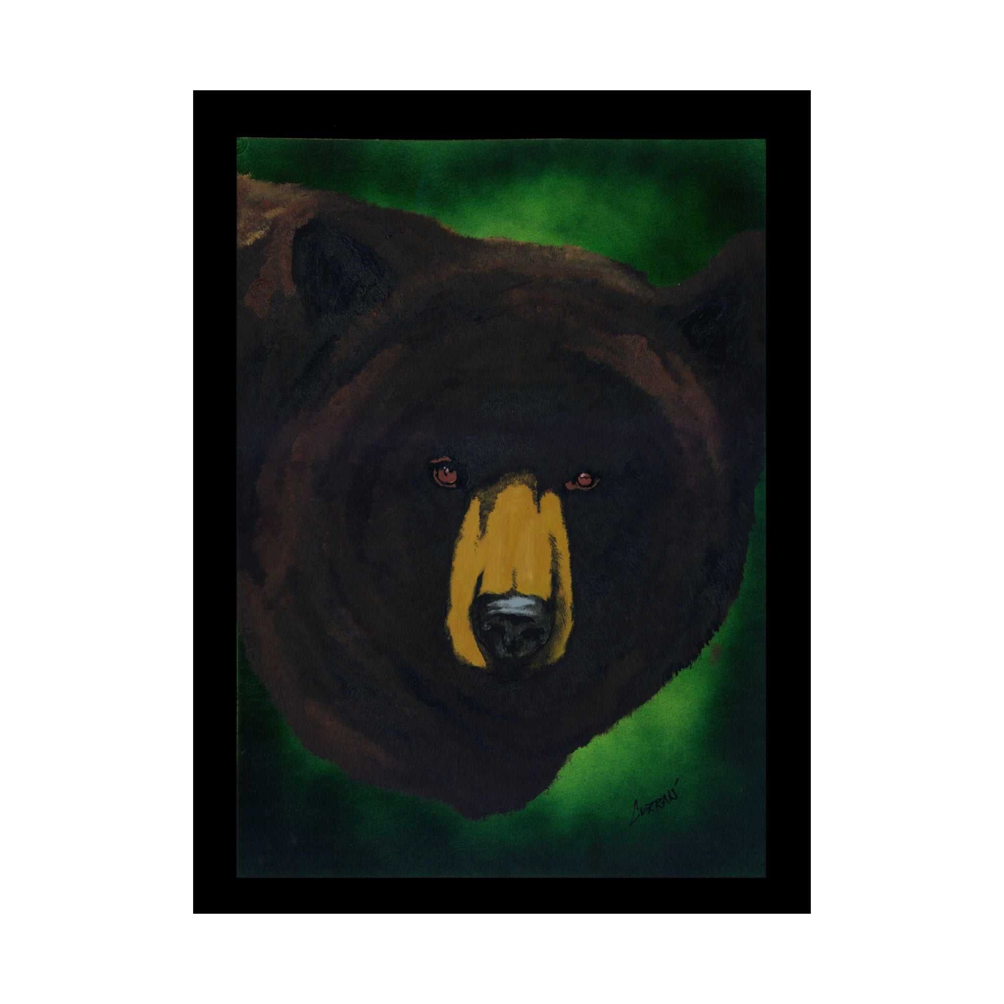 Brown Bear Nature-Inspired Satin Art Print for Animal Lovers