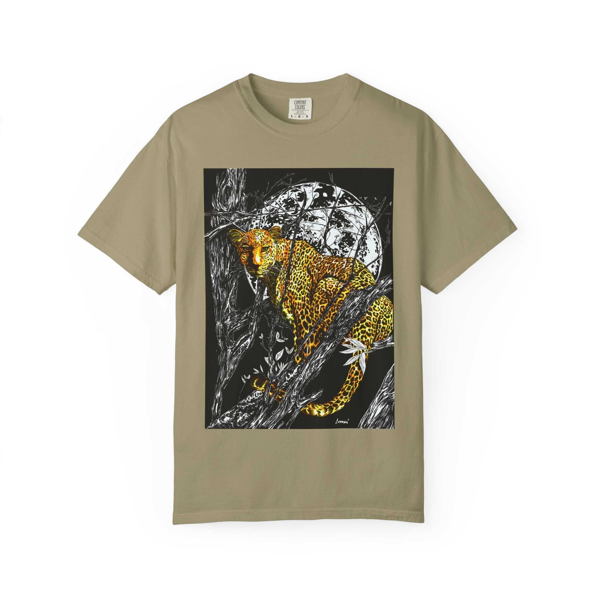 Leopard Unisex Garment-Dyed T-Shirt - Wild Animal Art Tee