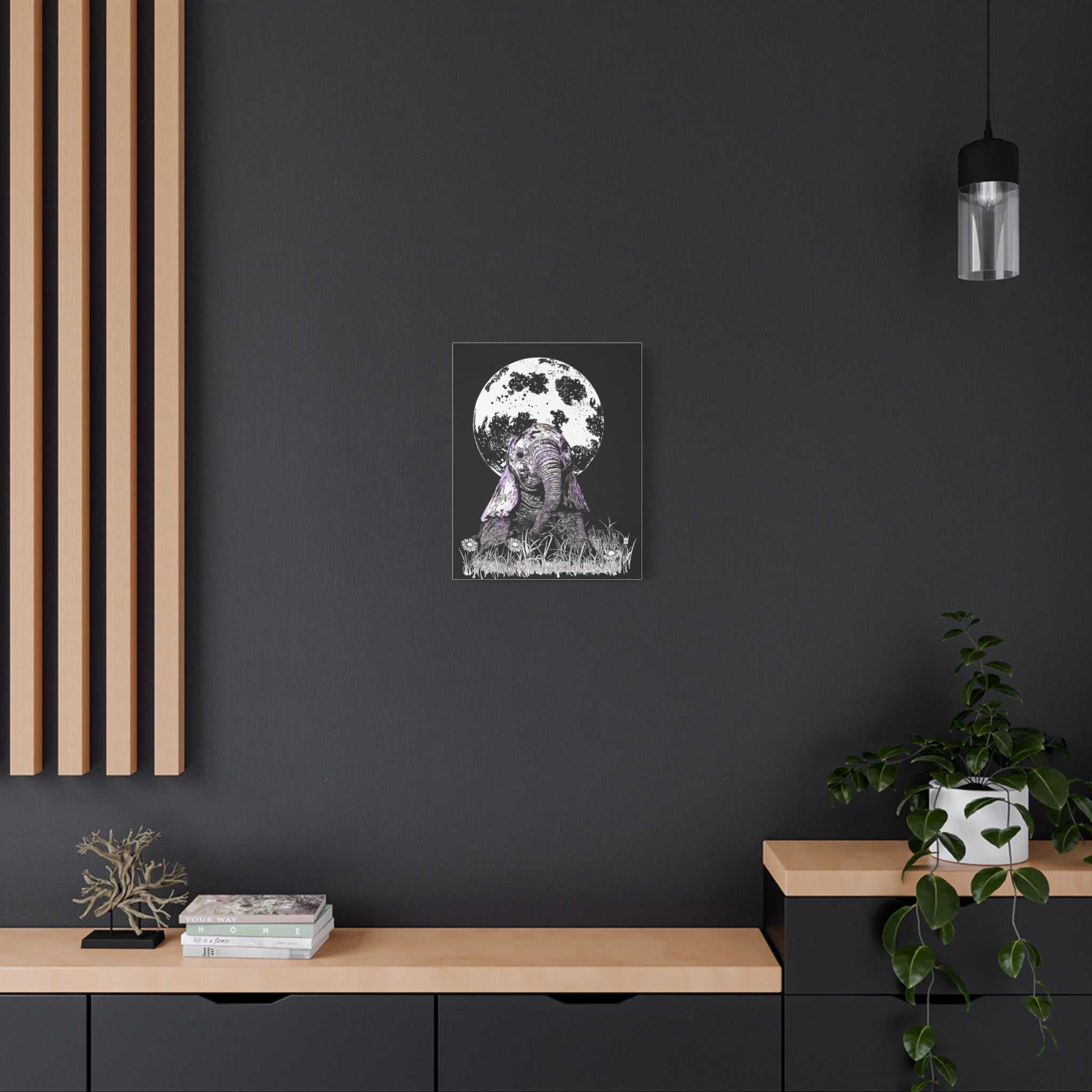 Baby Elephant Canvas Art, Print of Original hand drawn art