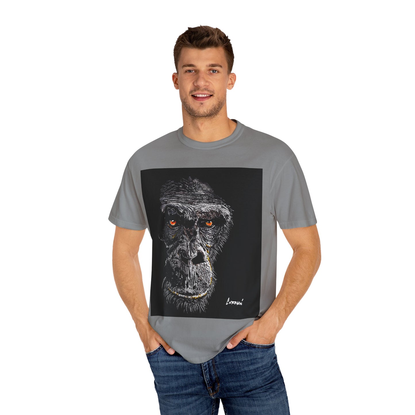 Gorilla Garment-Dyed Art T-Shirt | Unique Unisex Graphic Tee