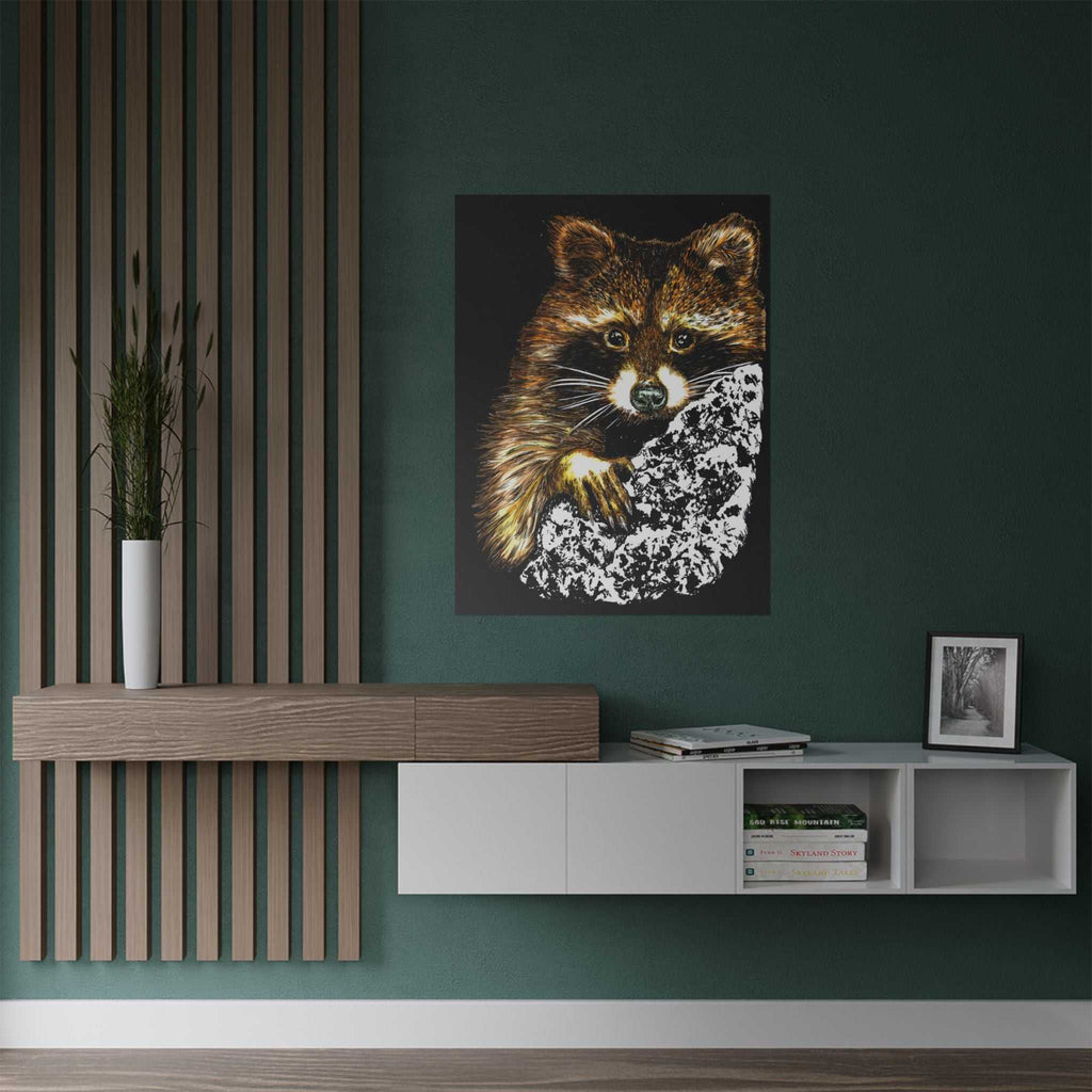 Bring the beauty of nature home with our Raccoon Wildlife Satin Poster - Hand-Drawn Raccoon Art Print. Add a touch of whimsy to your space today!