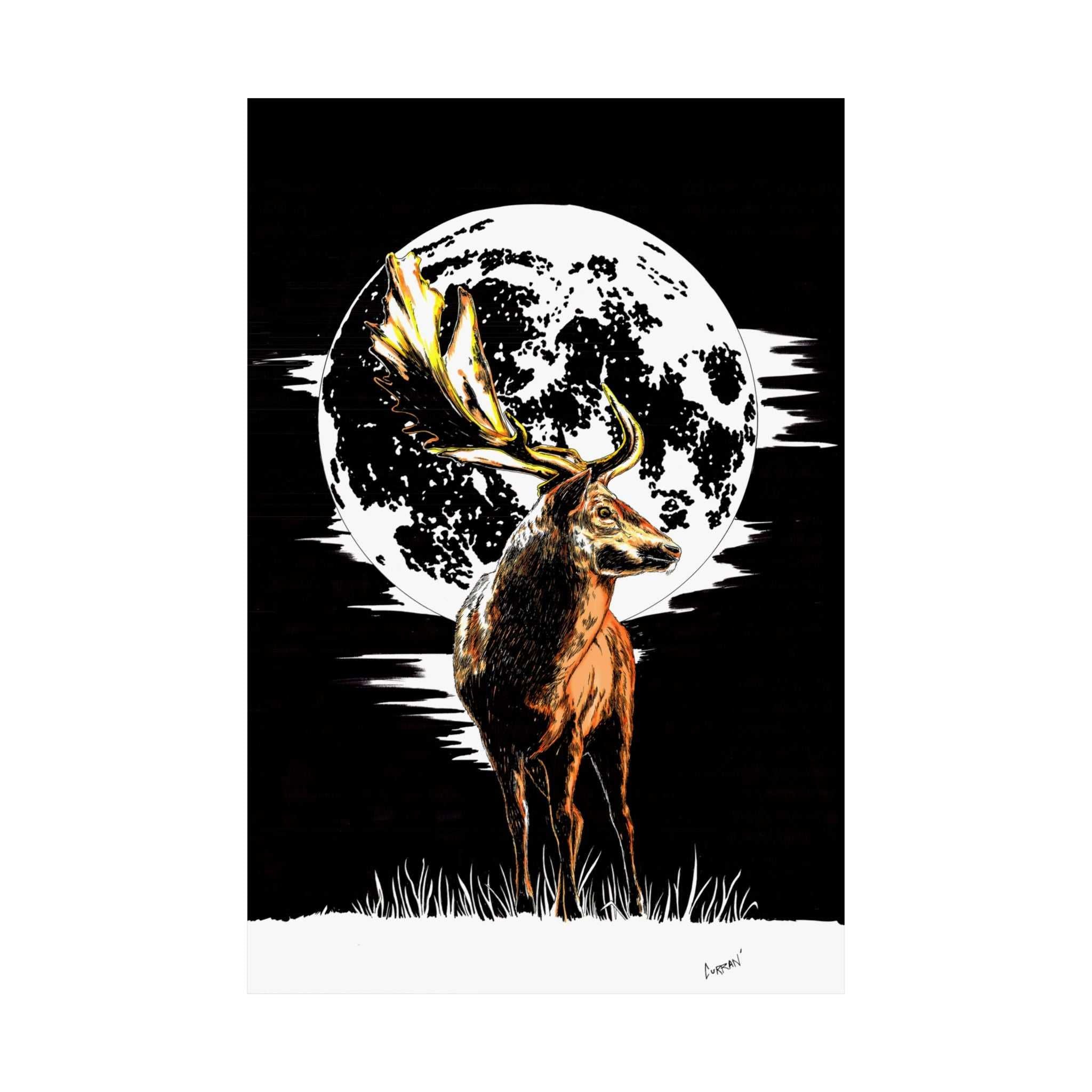 Deer Satin Poster - 300gsm Art Print for Nature Lovers