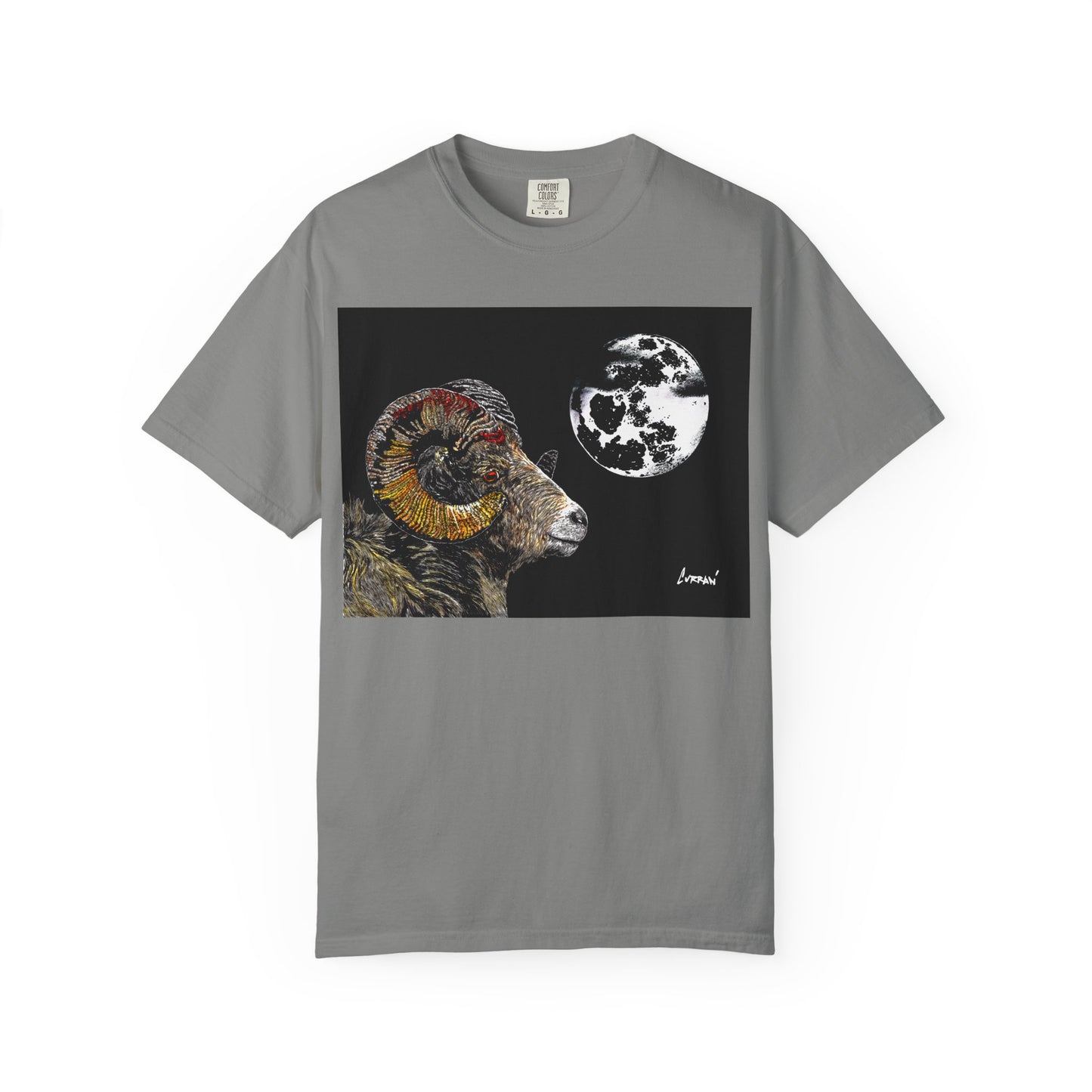 Ram and Moon Graphic Unisex T-Shirt - Nature-Inspired Artwear