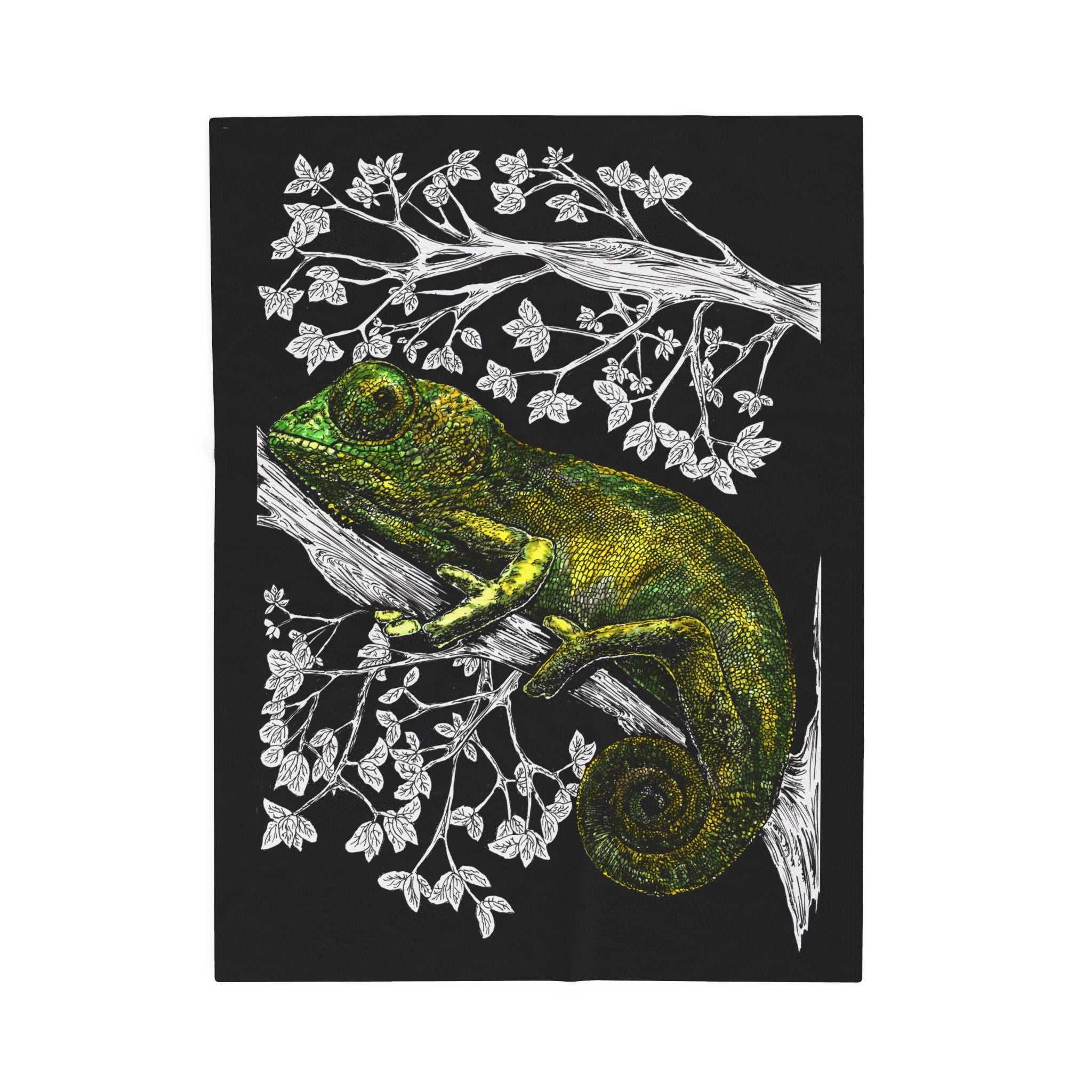 Chameleon Inspired Velveteen Plush Blanket Cozy Pet Decor