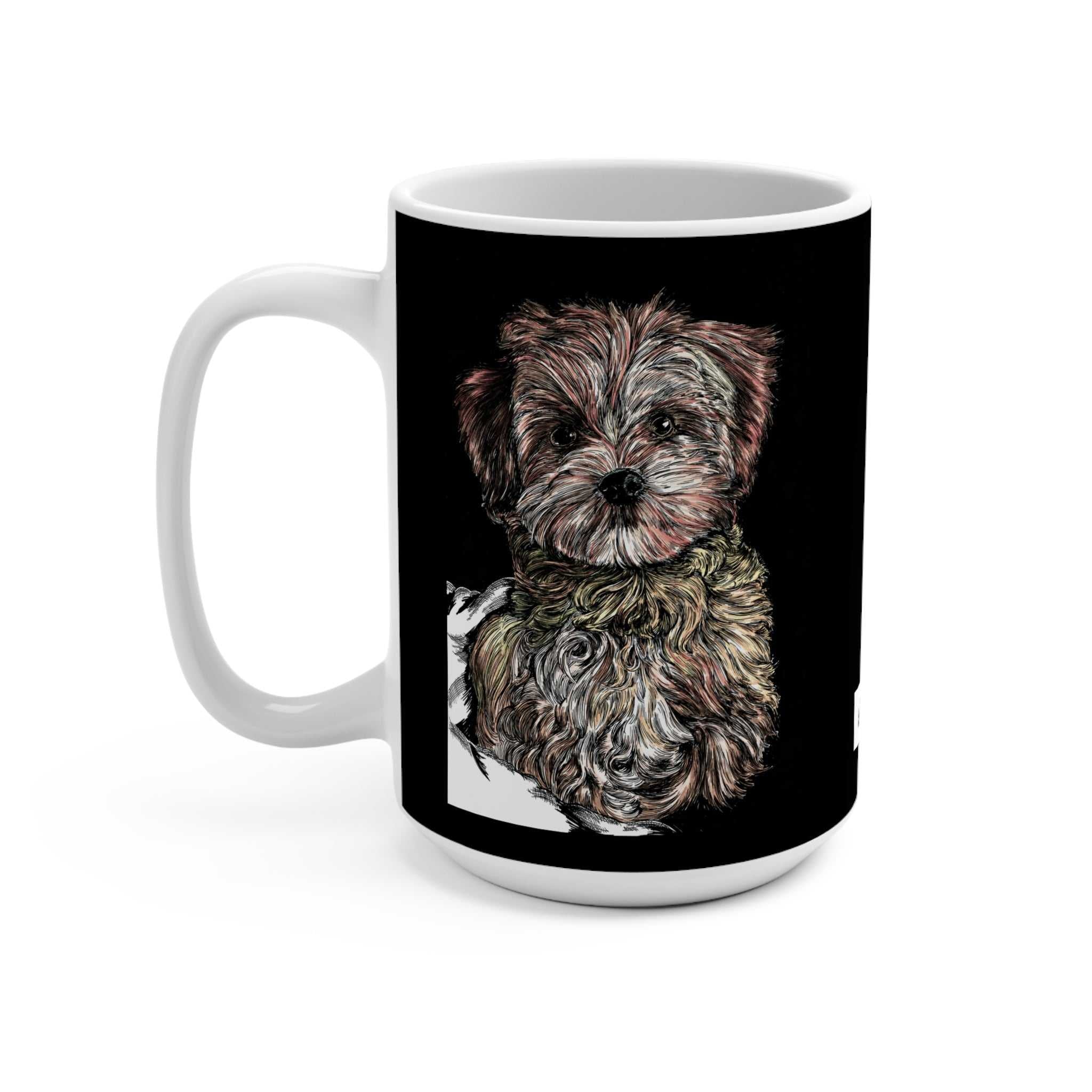 Artistic 15oz Dog Mug - Perfect for Pet Lovers & Gift Giving