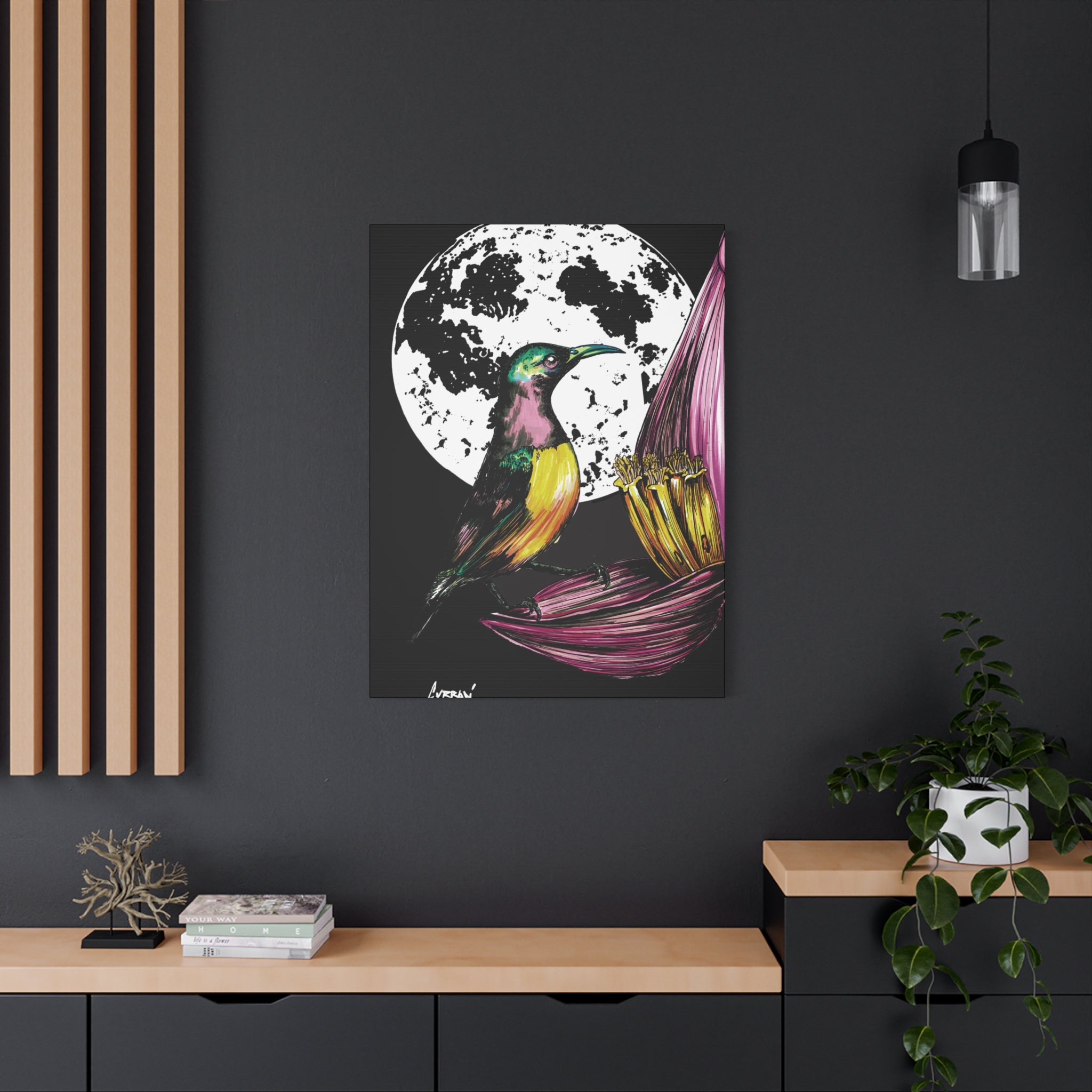 Hummingbird Wall Art Print of the Original, hand drawn