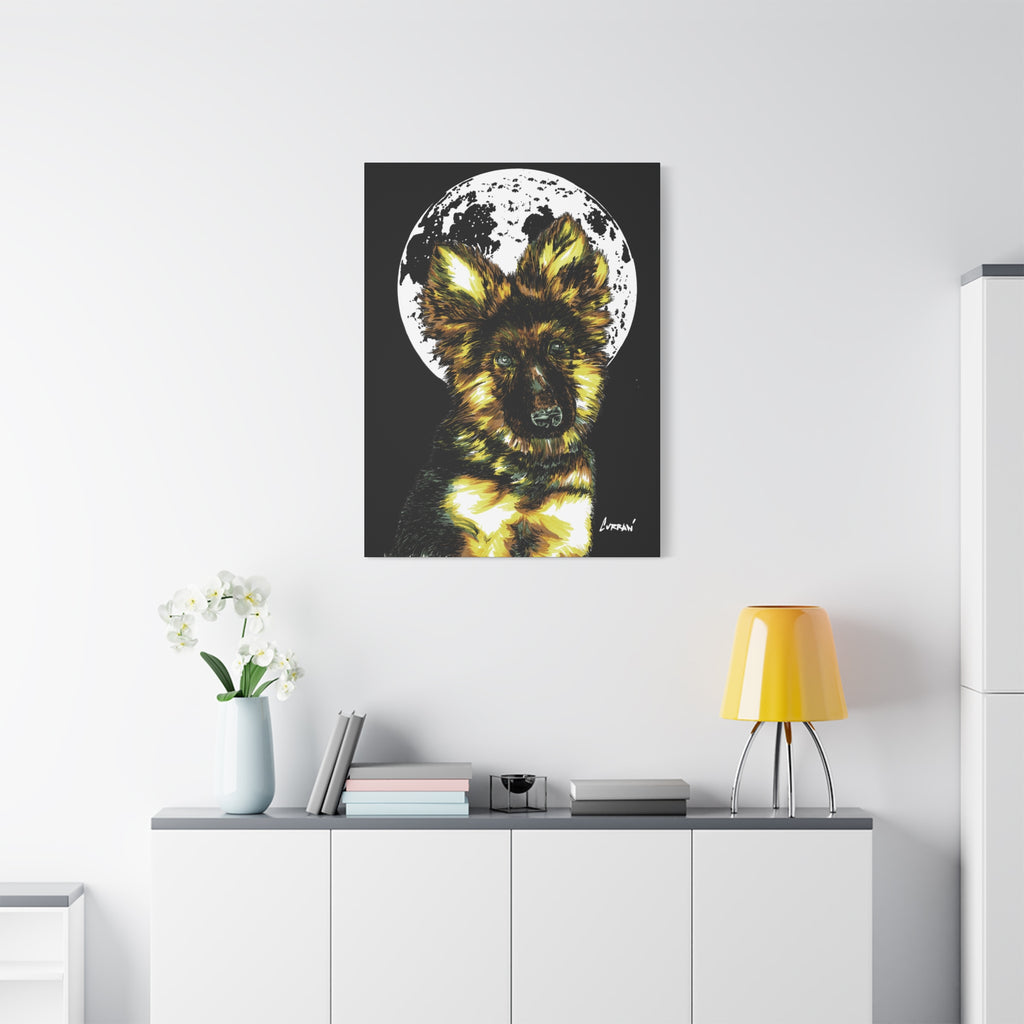 German Shepherd Puppy Print, Hand-Drawn Dog Art,