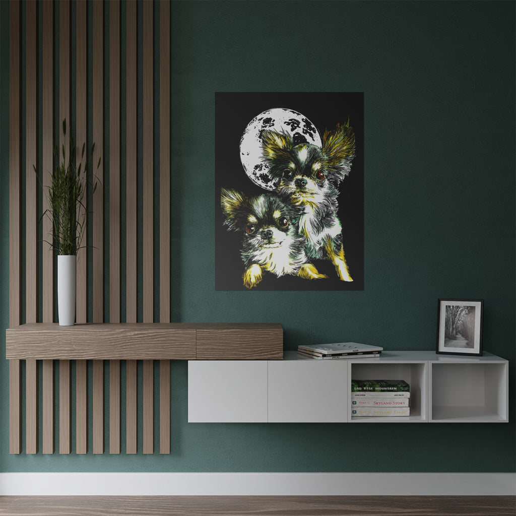 Chihuahua Moonlight Satin Poster - 300gsm Pet Art Decor