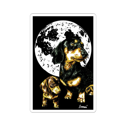 Moonlit Dachshund Kiss-Cut Stickers - Perfect for Dog Lovers