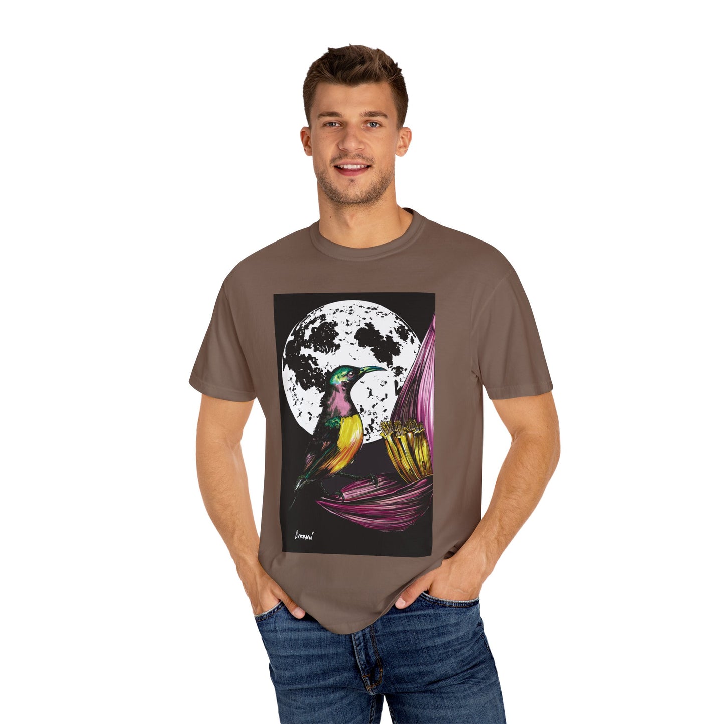 Moonlit Hummingbird Unisex T-Shirt - Vibrant Nature Design