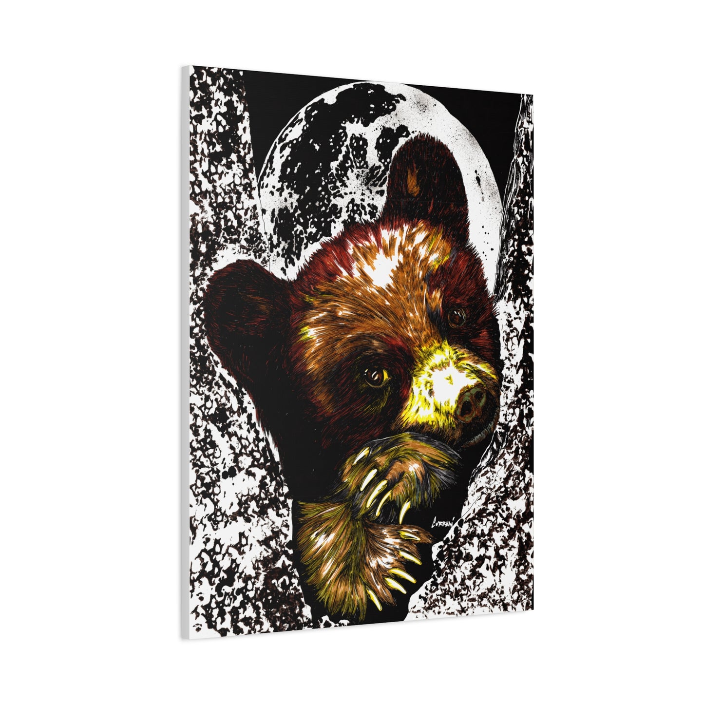 Brown Bear Cub Print of the Original, hand drawn wall art