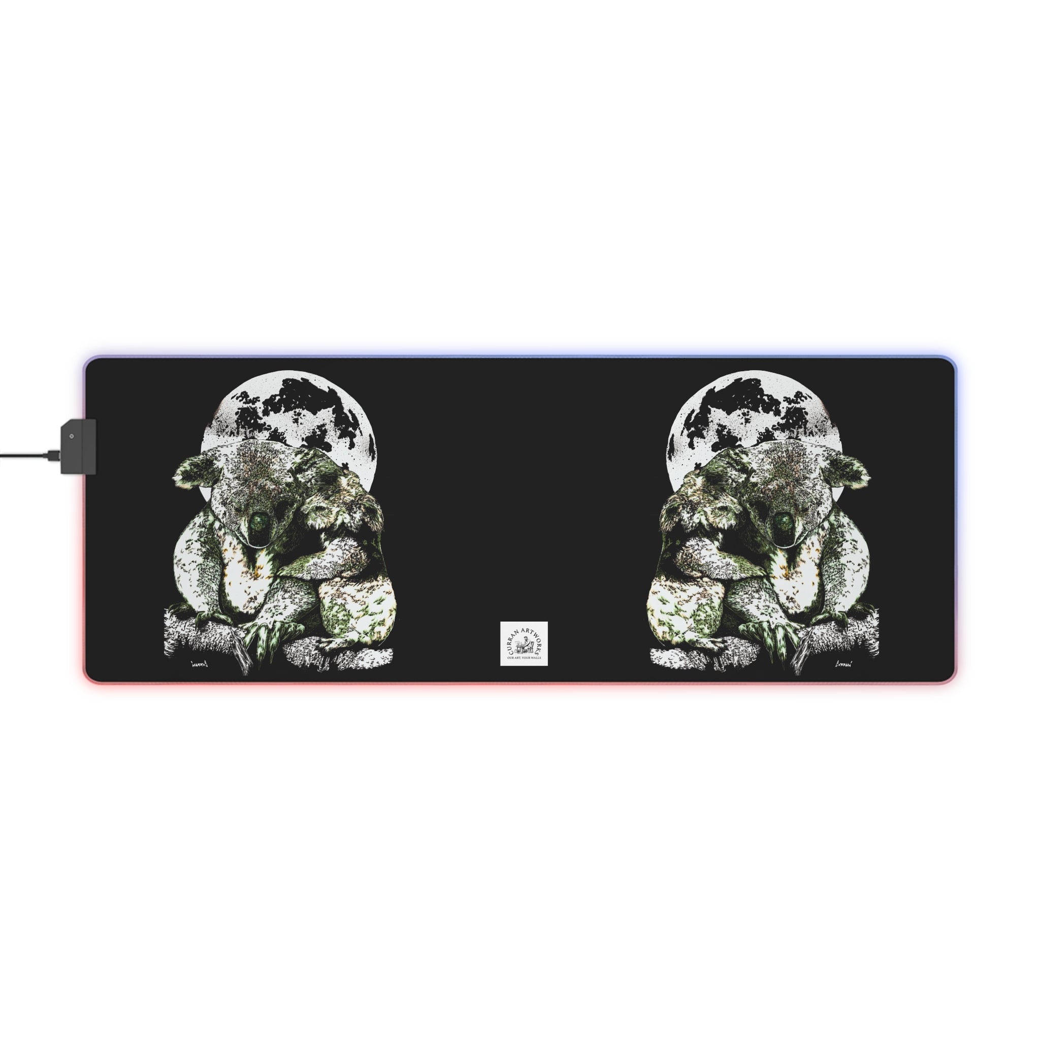 Koala with Moon LED Gaming Mouse Pad, Perfect for Gamers