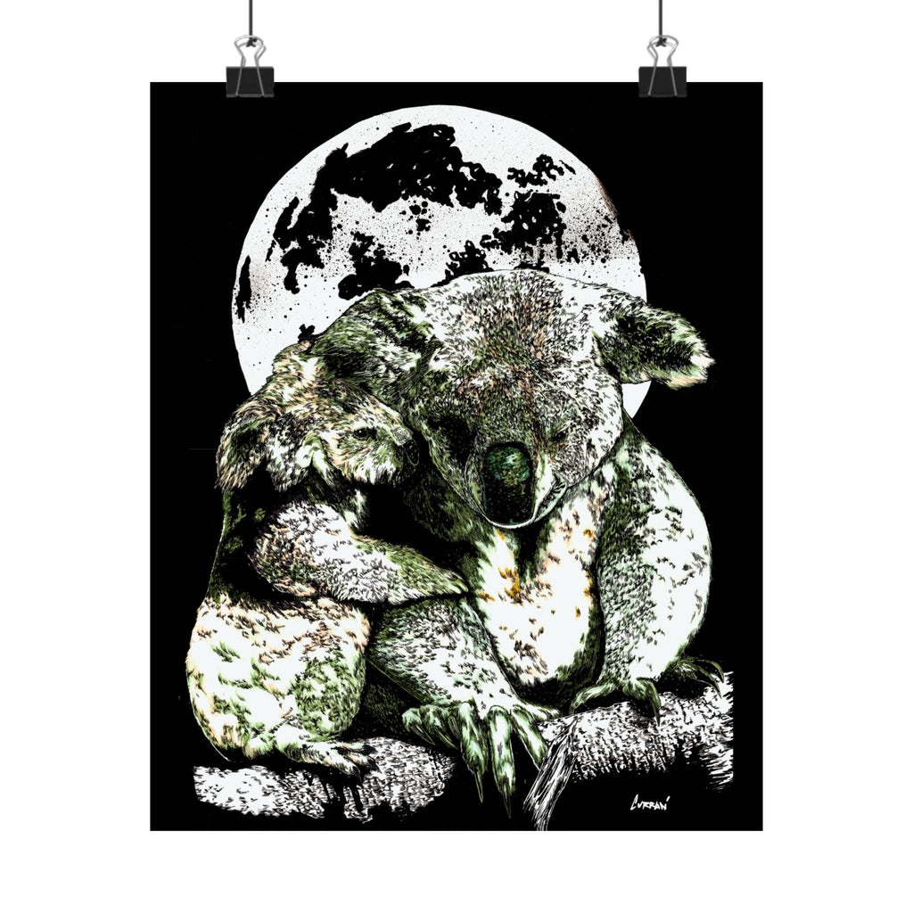 Koala Moon Satin Poster - 300gsm Wall Art for Animal Lovers
