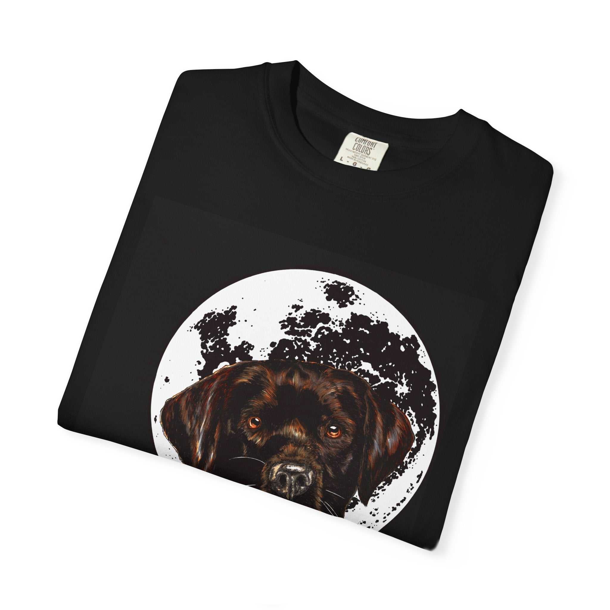 Moonlit Chocolate Lab Unisex Garment-Dyed T-Shirt