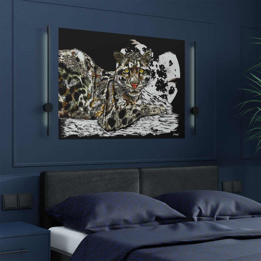 Majestic Snow Leopard Satin Poster, Art Print