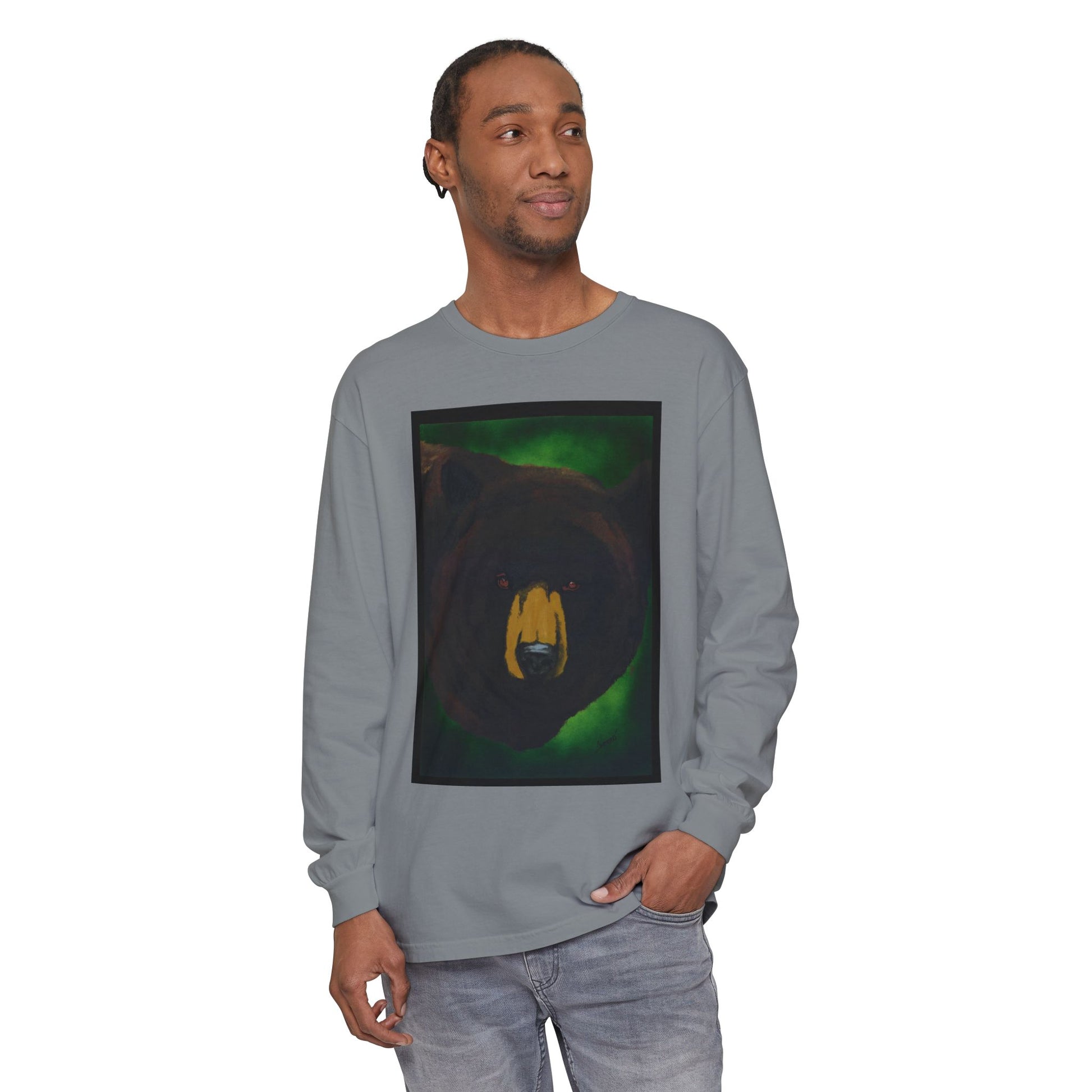 Brown Bear Portrait Long Sleeve Unisex T Shirt