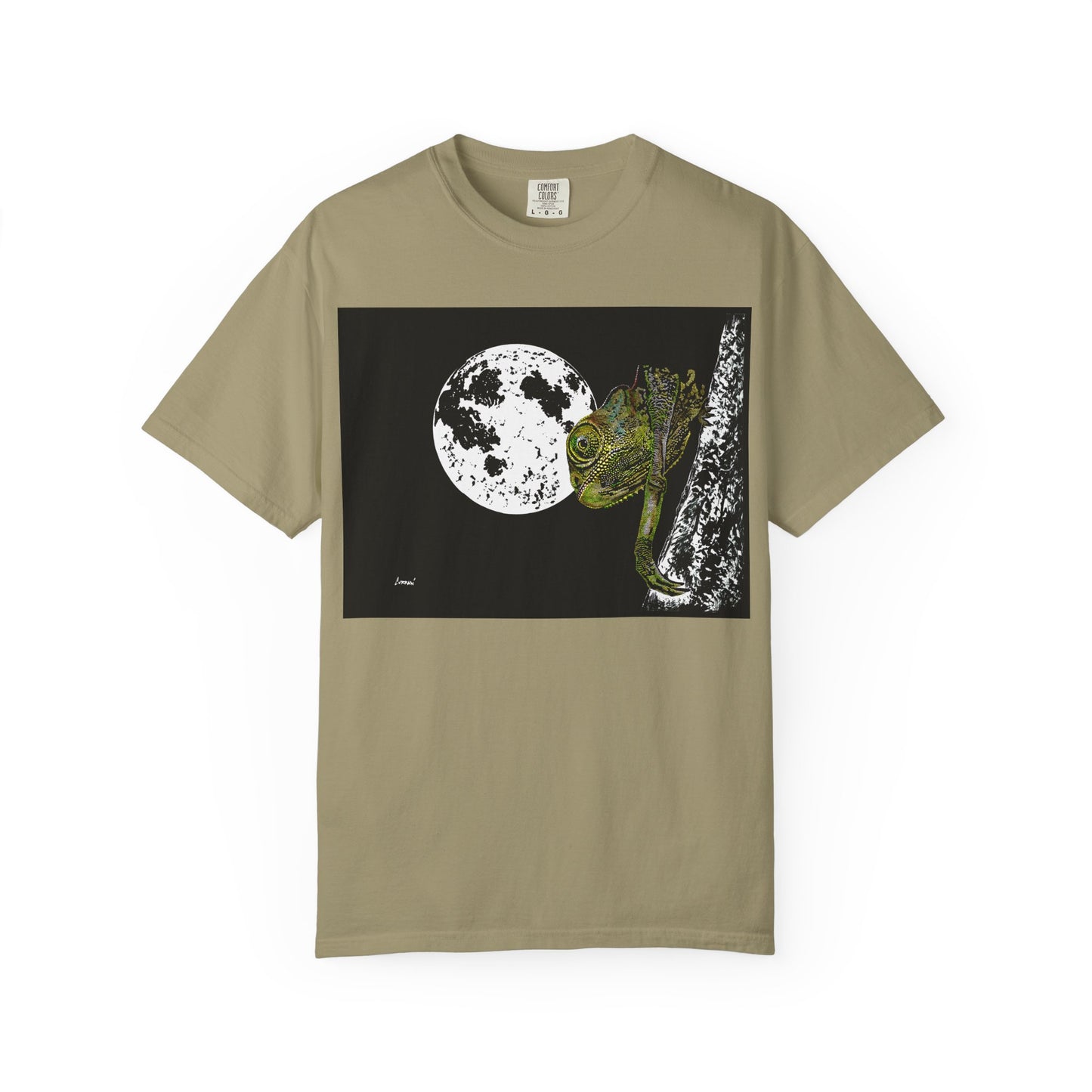 Moonlit Chameleon Unisex T-Shirt - Nature-Inspired Art Tee for Wildlife Lovers